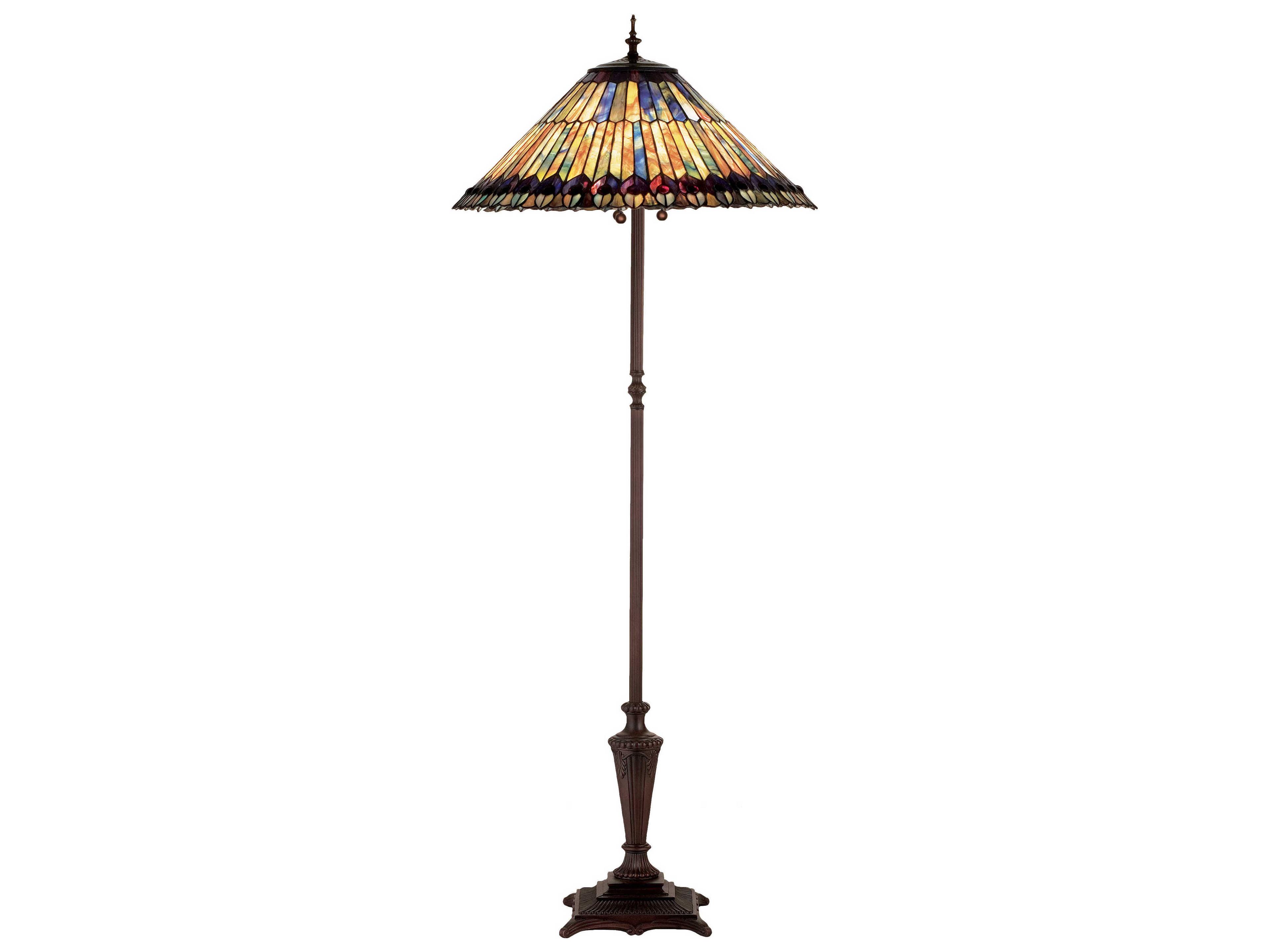 Meyda Tiffany Jeweled Peacock Bronze Floor Lamp