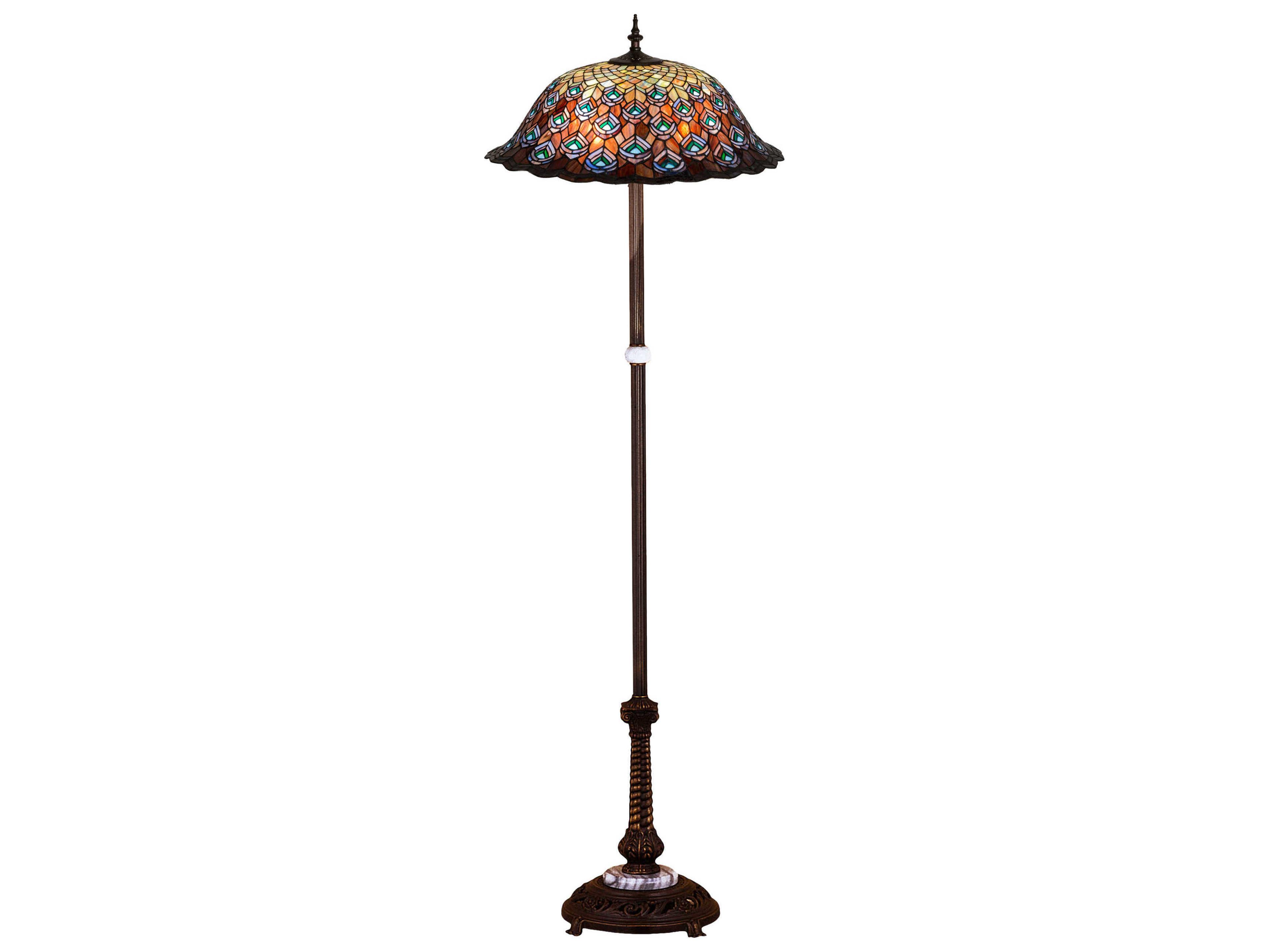 Meyda Tiffany Peacock Feather Bronze Floor Lamp