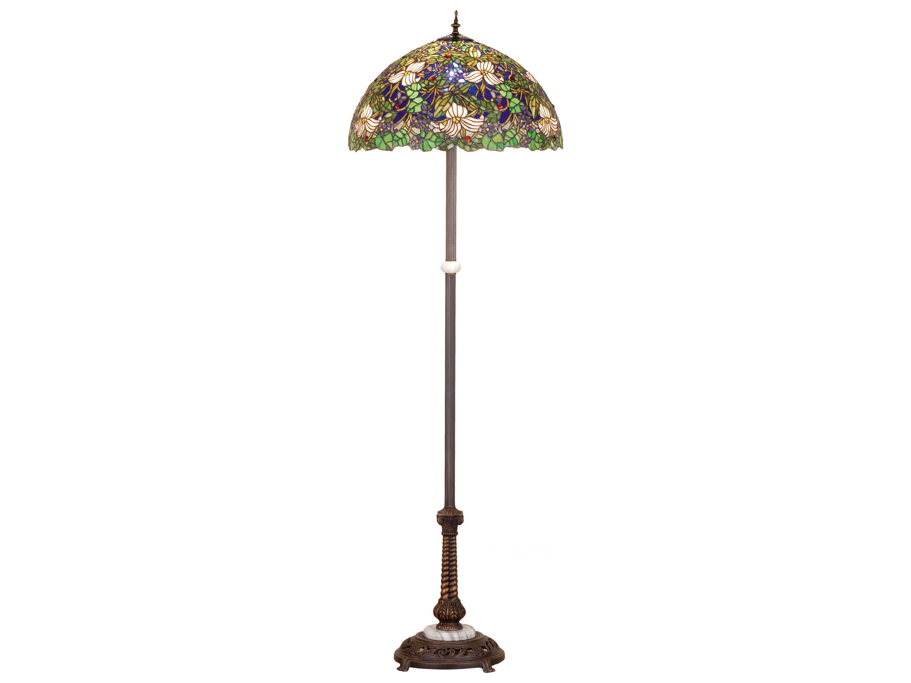 Meyda Tiffany Trillium & Violet Bronze Floor Lamp