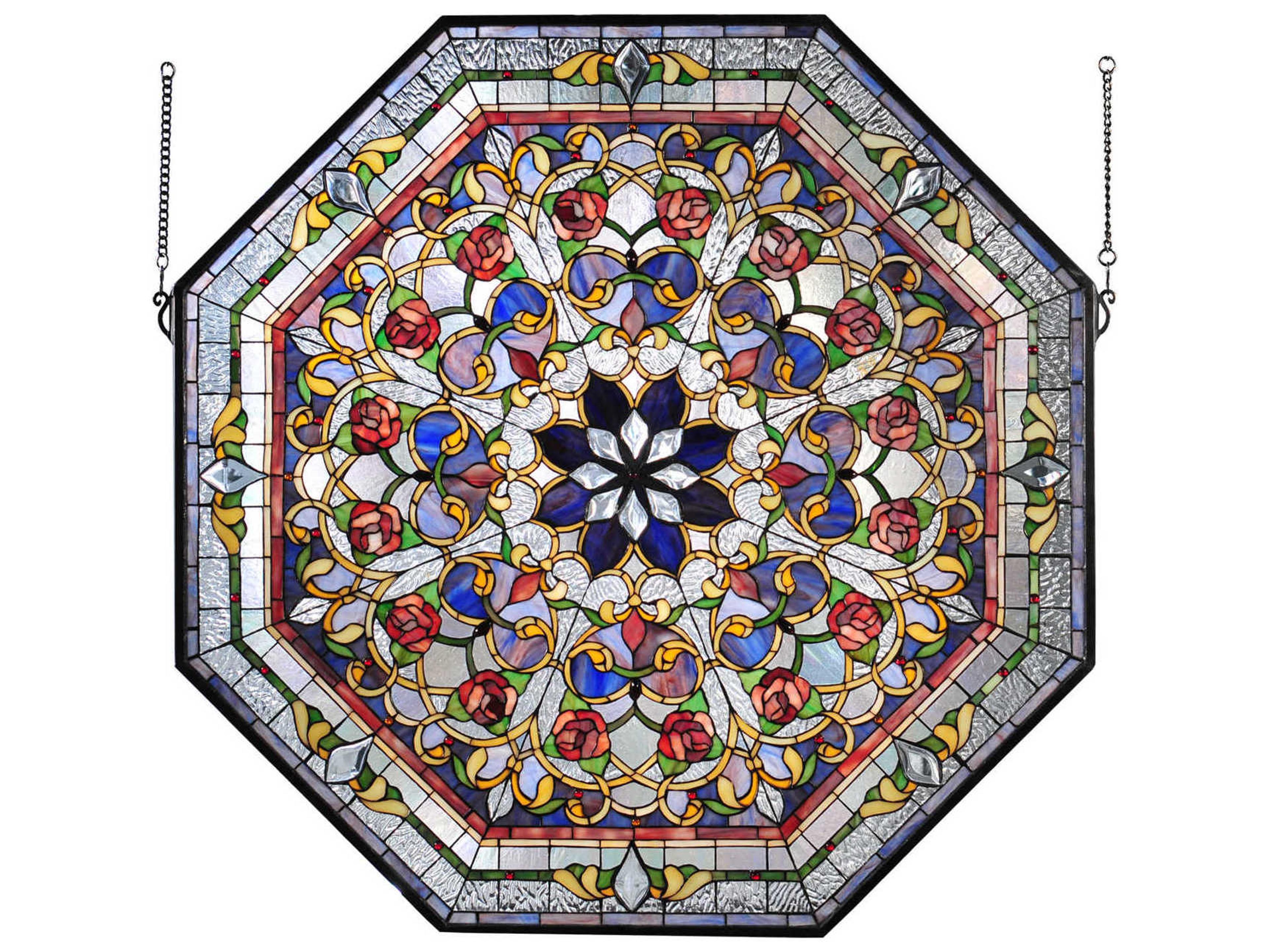 Meyda Tiffany Front Hall Floral Stained Glass Window