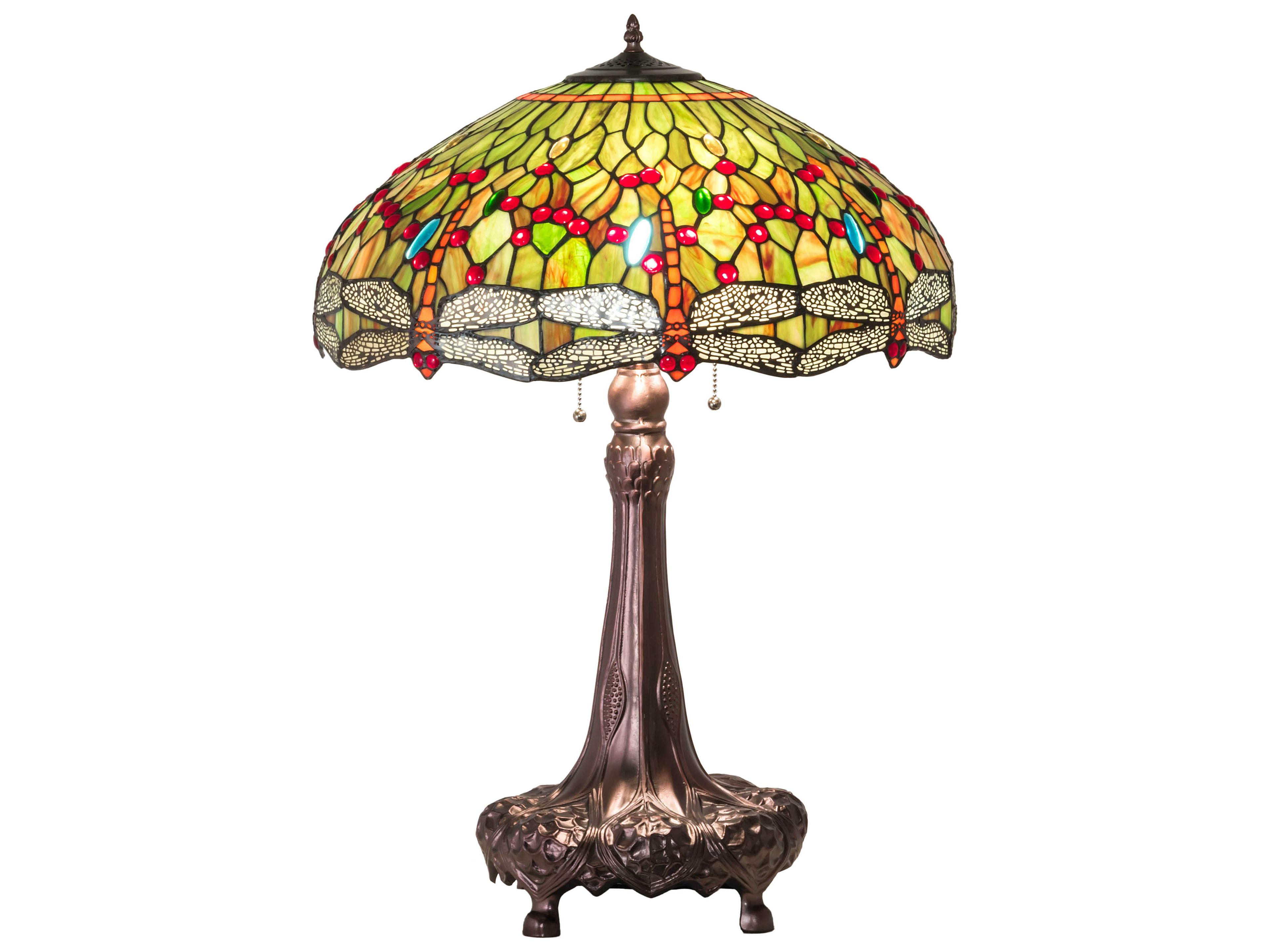 Meyda Tiffany Hanginghead Dragonfly Glass Mahogany Bronze Buffet Lamp