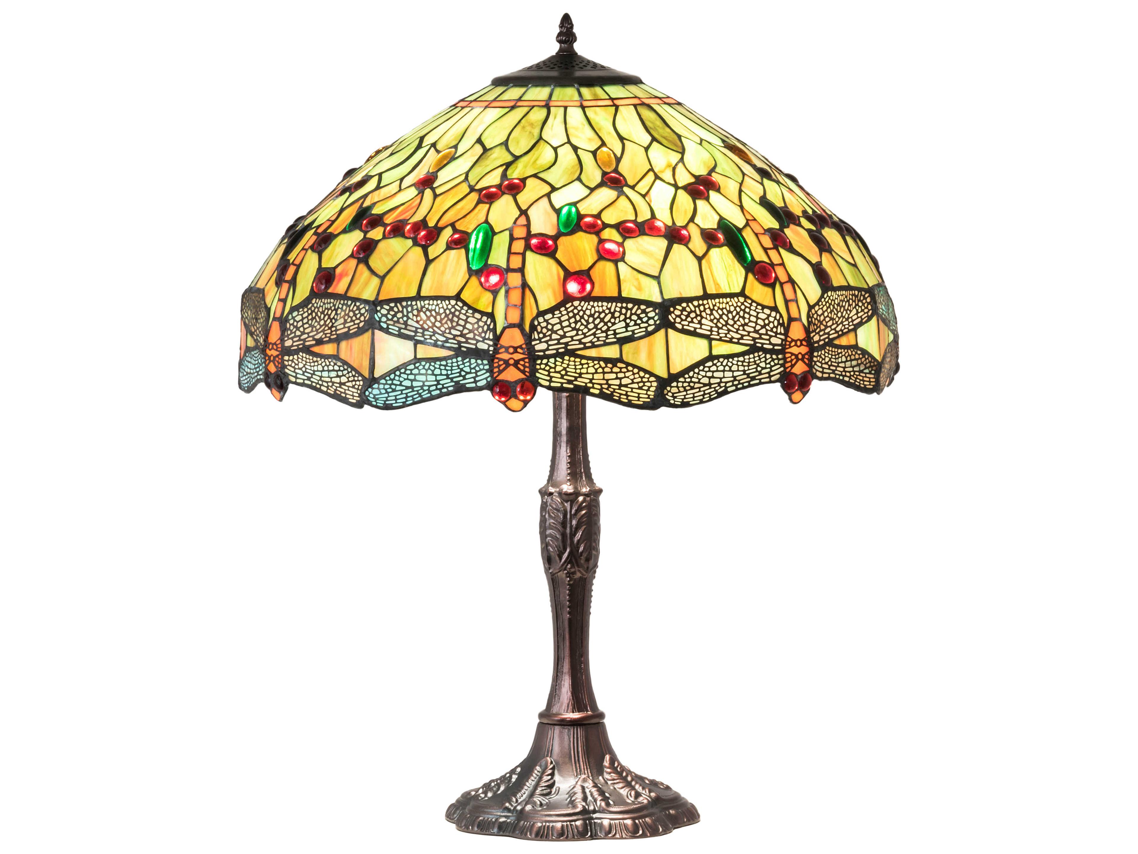 Meyda Tiffany Hanginghead Dragonfly Glass Mahogany Bronze Buffet Lamp