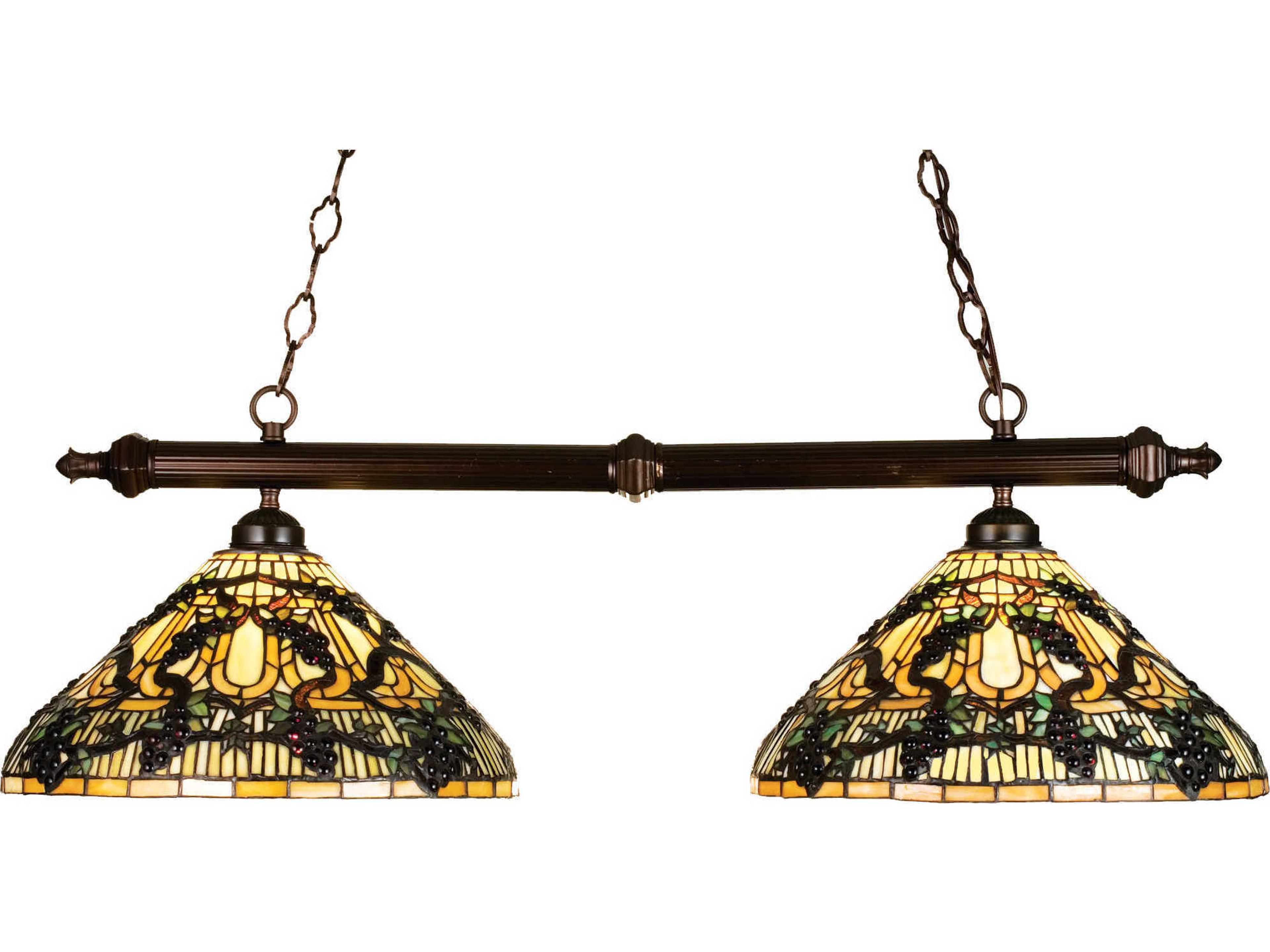 Meyda Tiffany 2-Light Bronze Dome Geometric Island Pendant