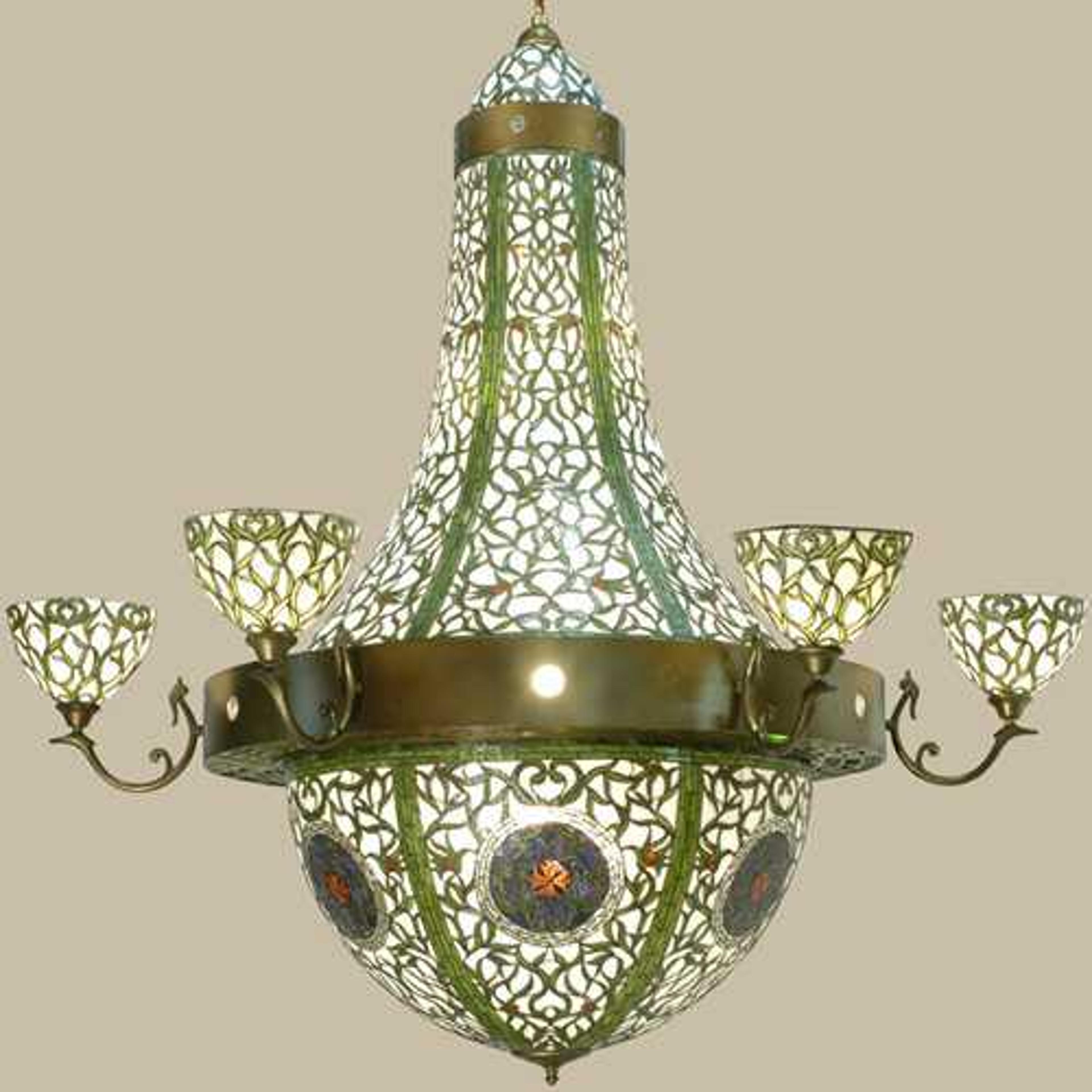 Meyda Tiffany 2-Light Green Glass Bowl Chandelier