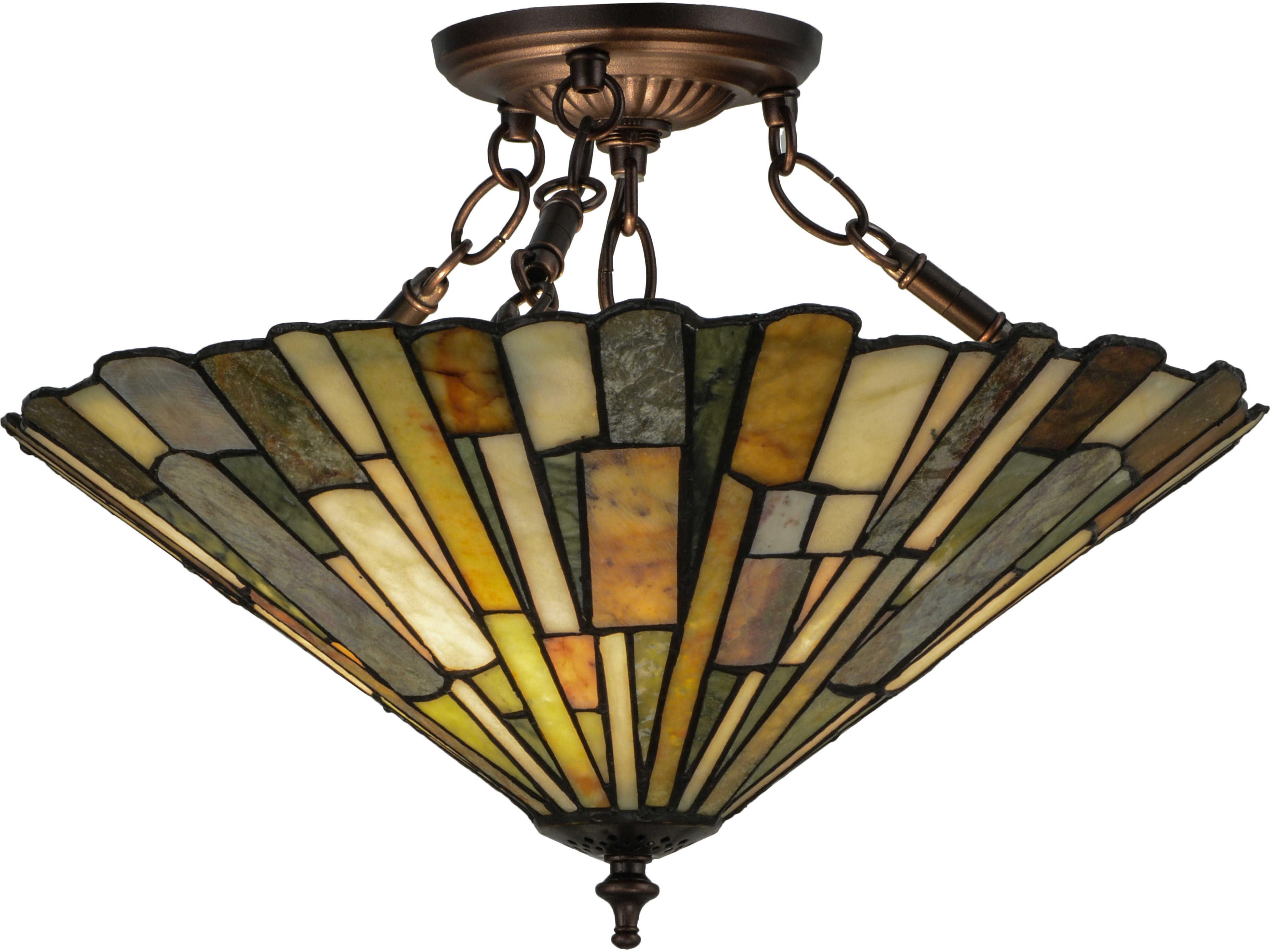 Meyda Tiffany Delta Jadestone Semi-Flush Mount Light