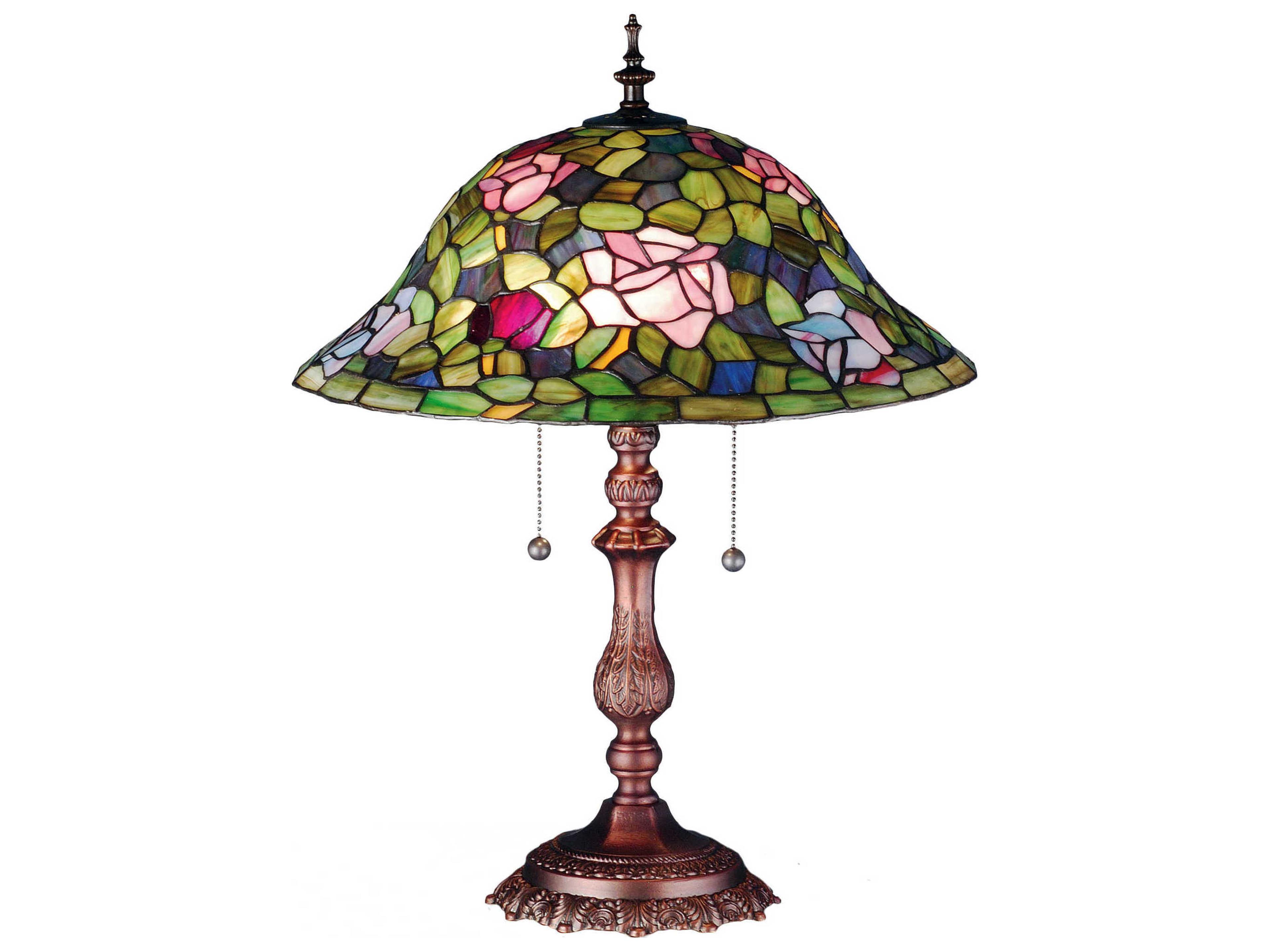 Meyda Tiffany Rosebush Brown Table Lamp