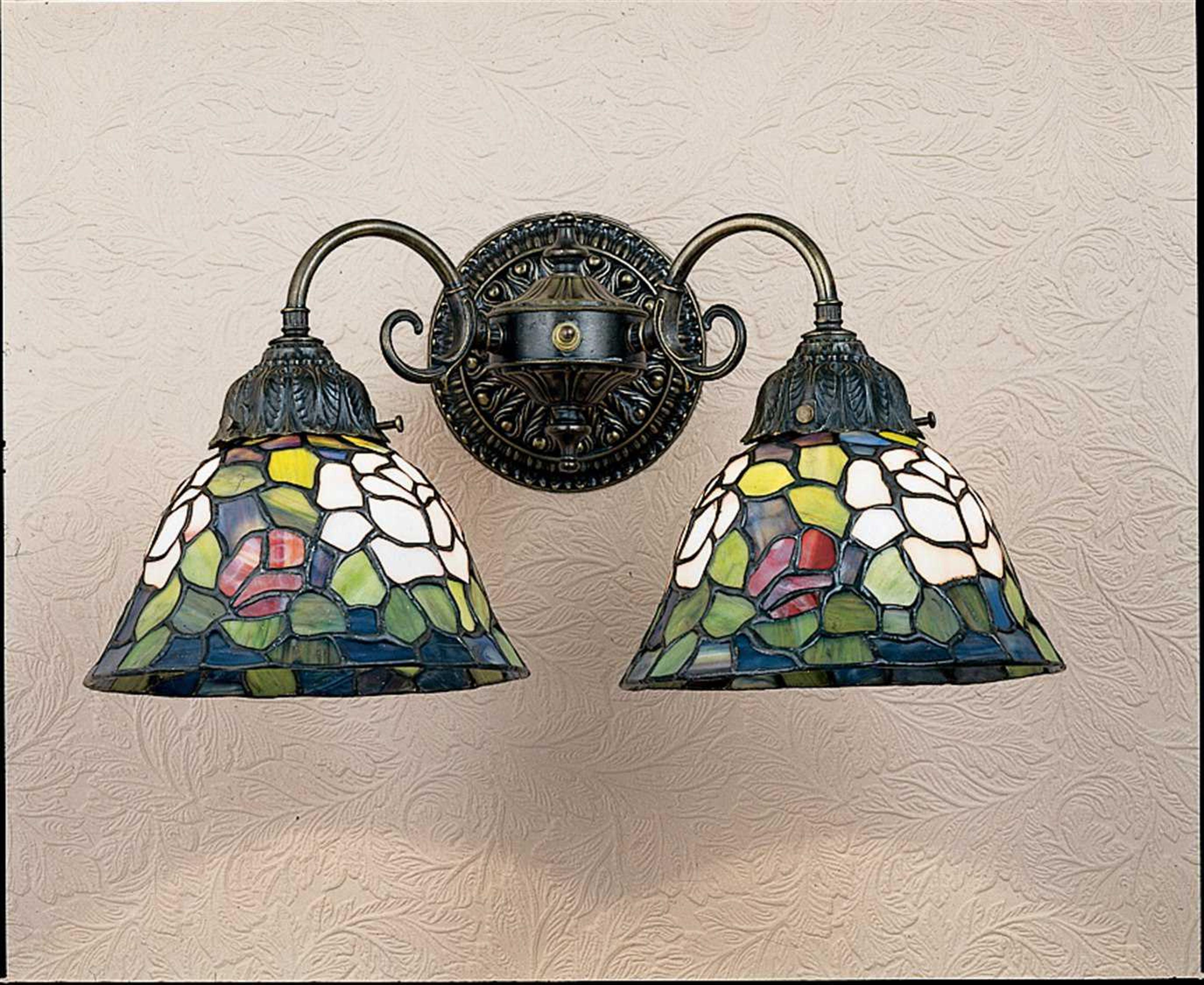 Meyda Tiffany Rosebush 2-Light Brown Wall Sconce