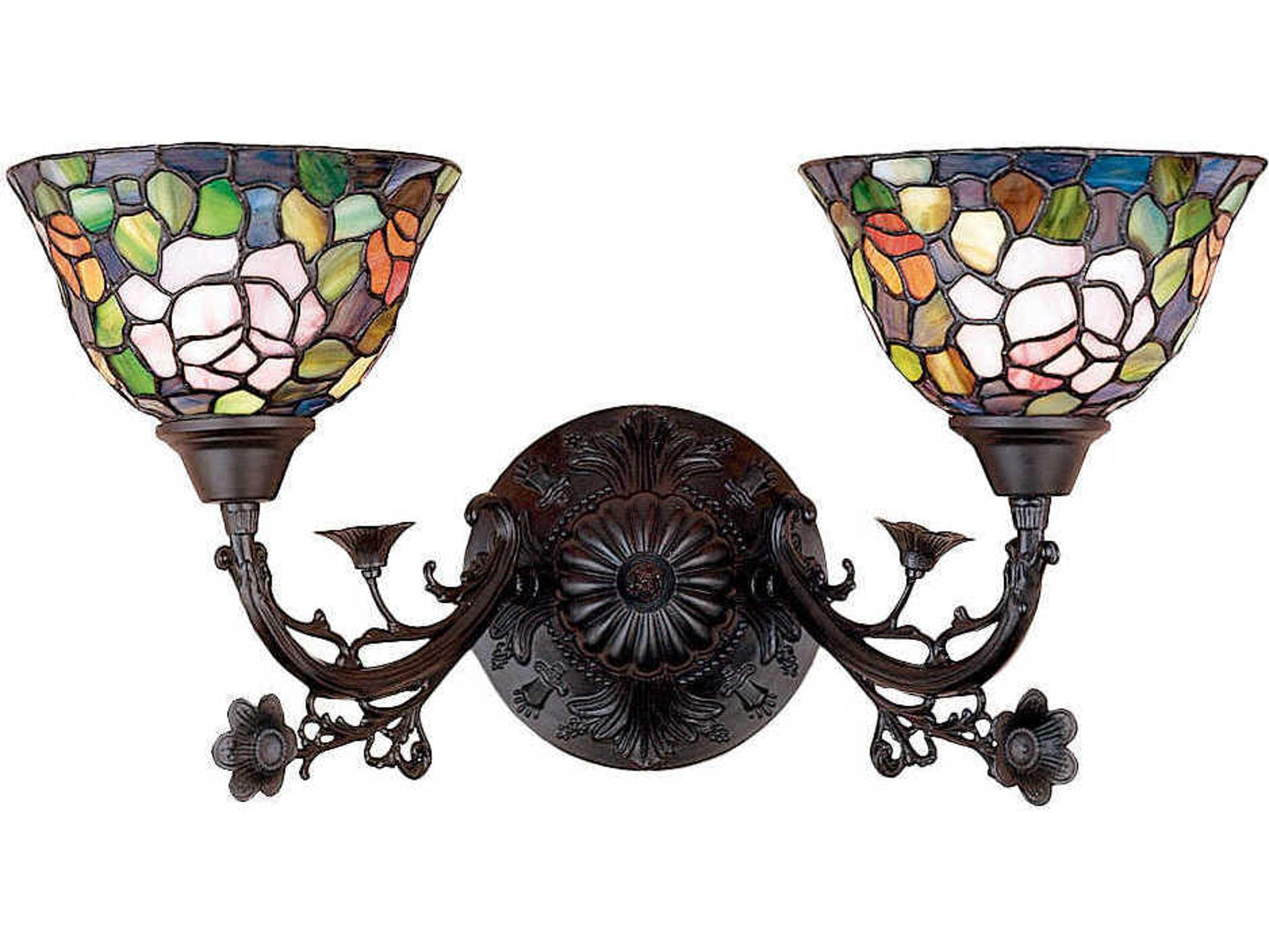 Meyda Tiffany Rosebush 2-Light Bronze Wall Sconce
