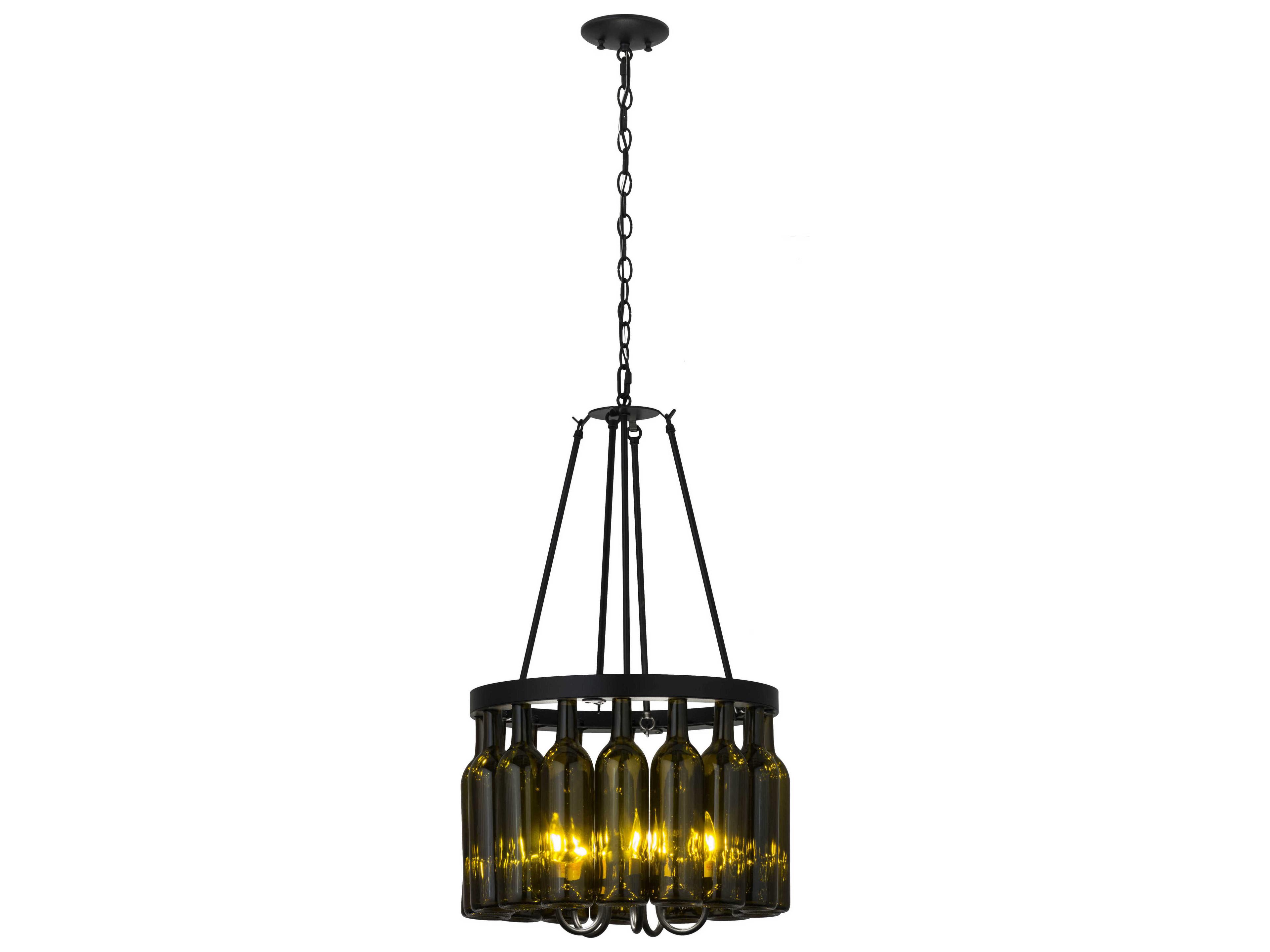 Meyda Tuscan Vineyard 5-Light Black Glass Chandelier