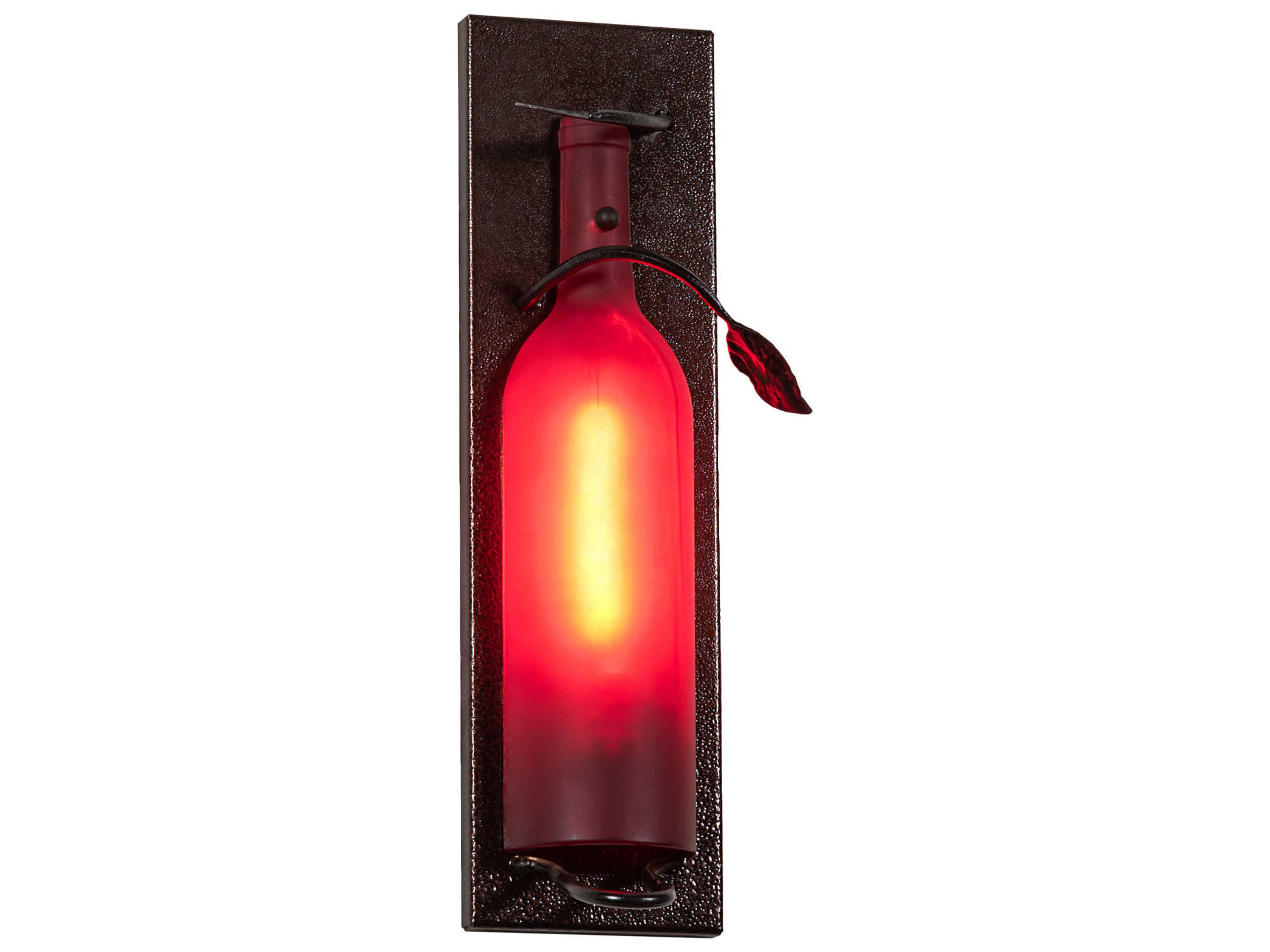 Meyda Tuscan Vineyard 1-Light Copper Vein Glass Wall Sconce