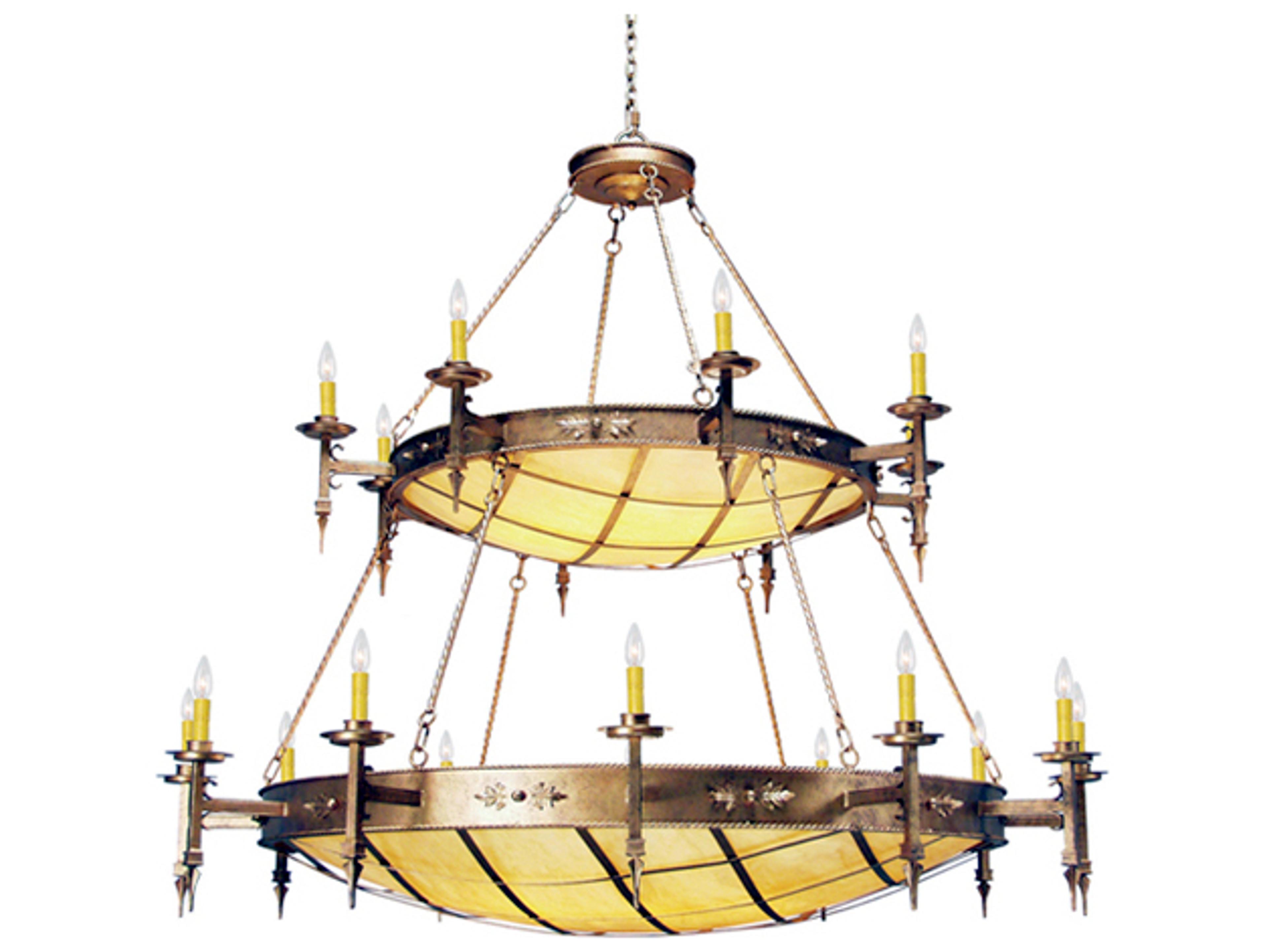 Meyda Valencia 16 20-Light Amber Brown Bowl Candelabra Tiered Chandelier