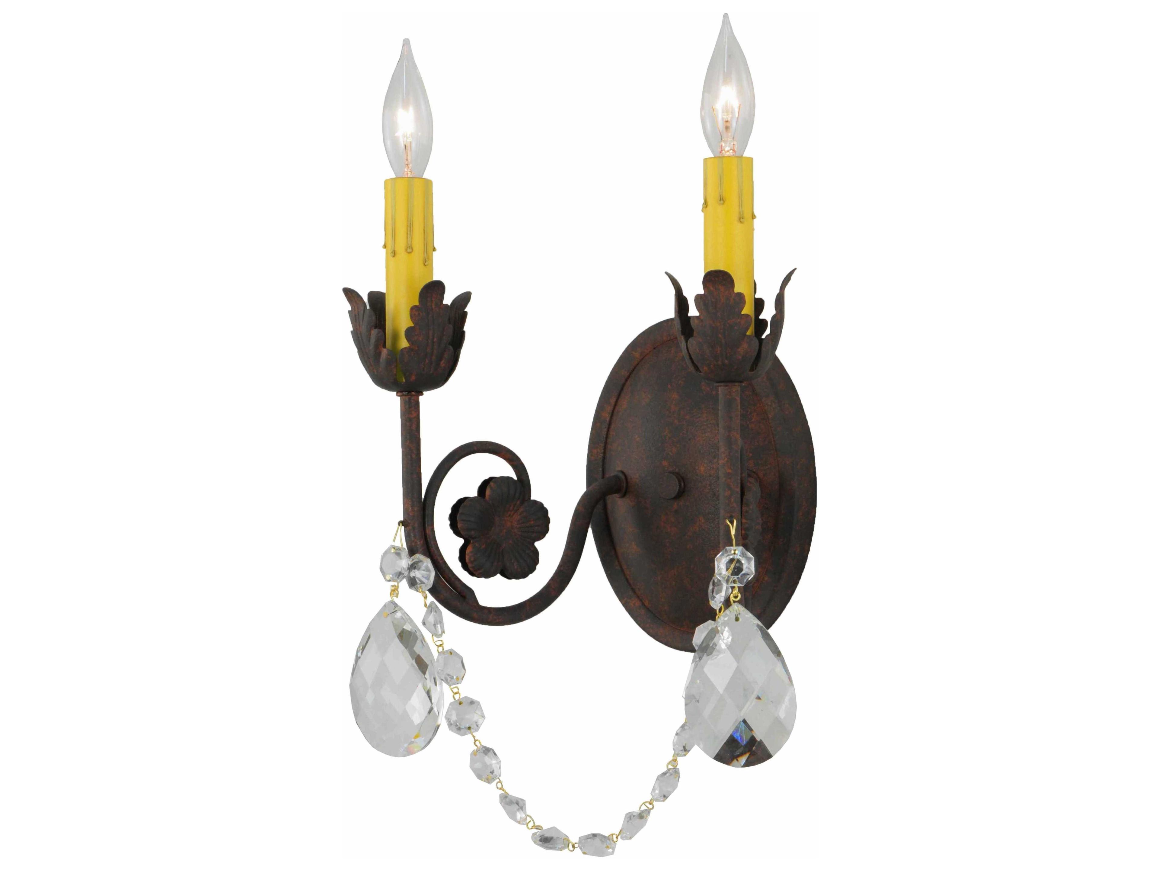 Meyda Antonia 2-Light Brown Crystal Wall Sconce