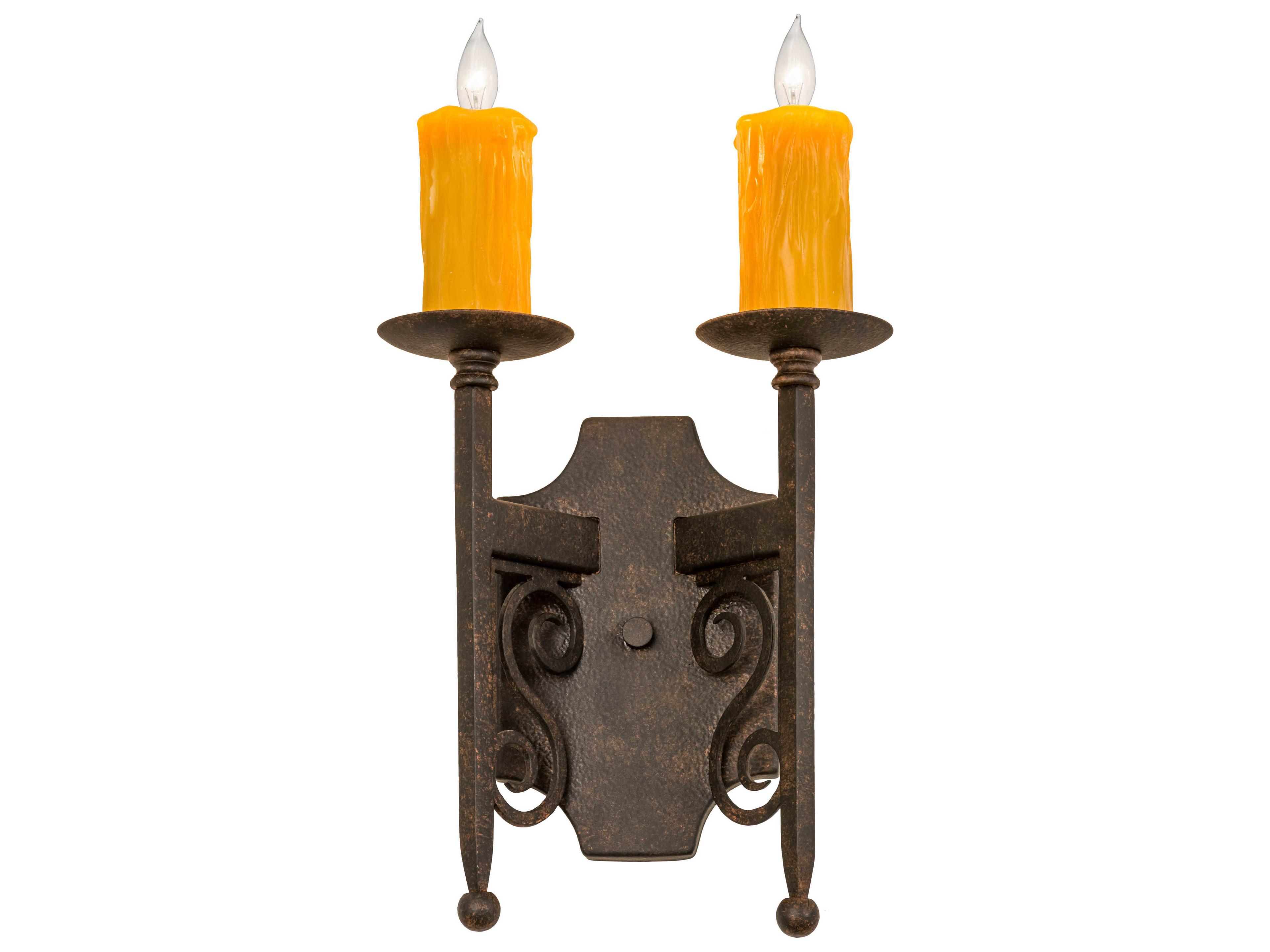 Meyda Toscano 2-Light Brown Glass Wall Sconce