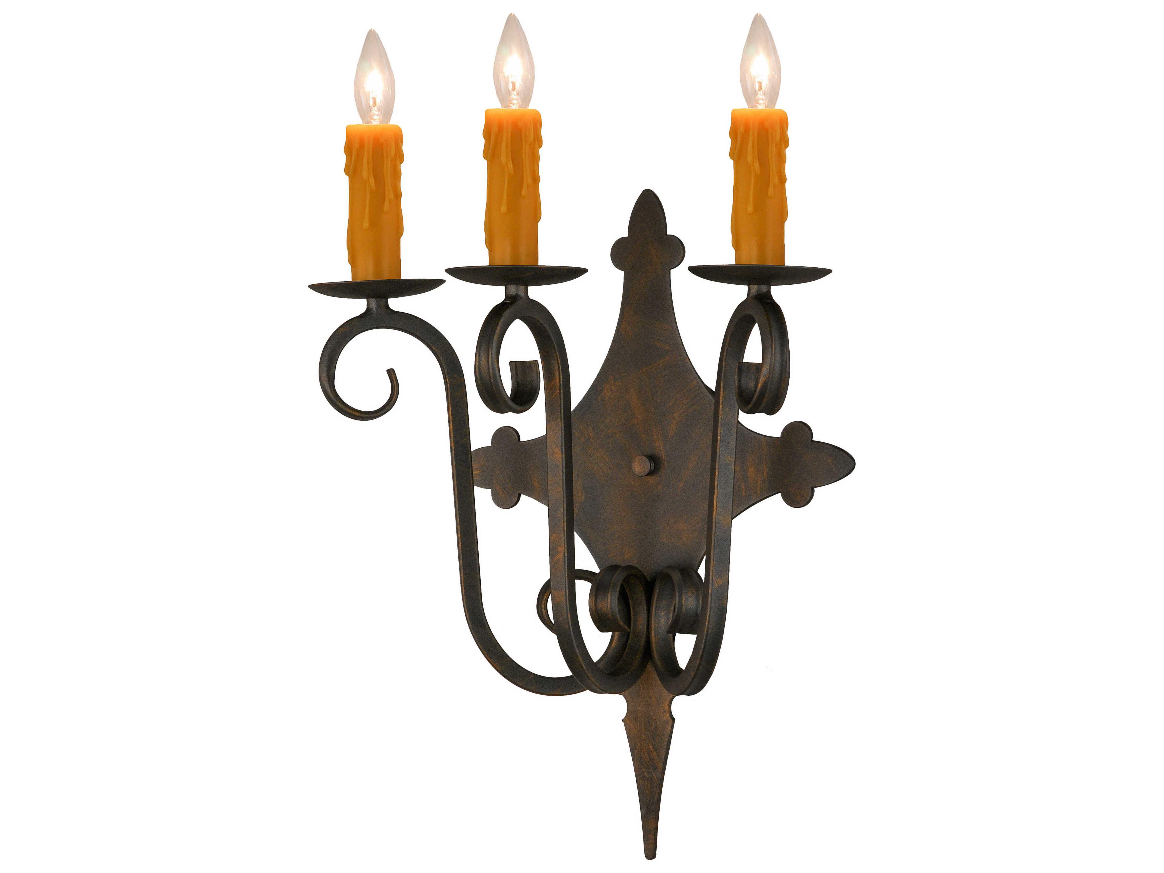 Meyda Angelique 3-Light Bronze Glass Wall Sconce