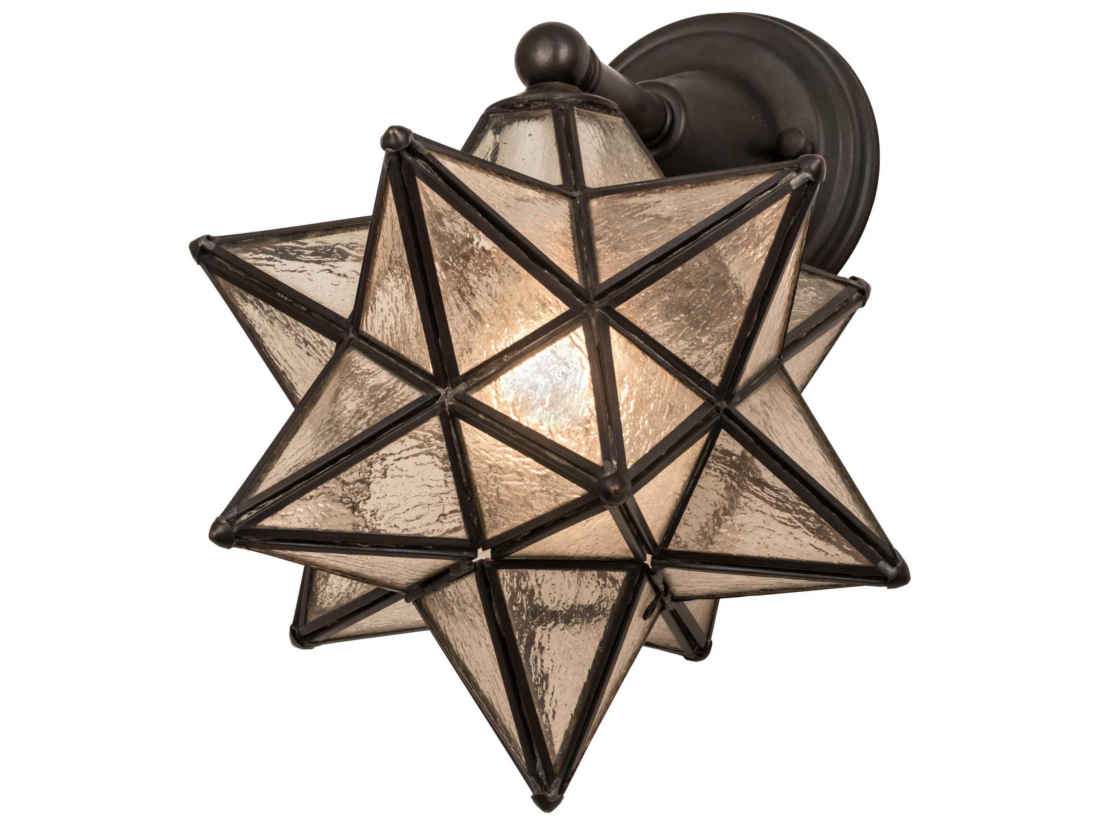 Meyda Moravian Star 1-Light Brown Glass Wall Sconce