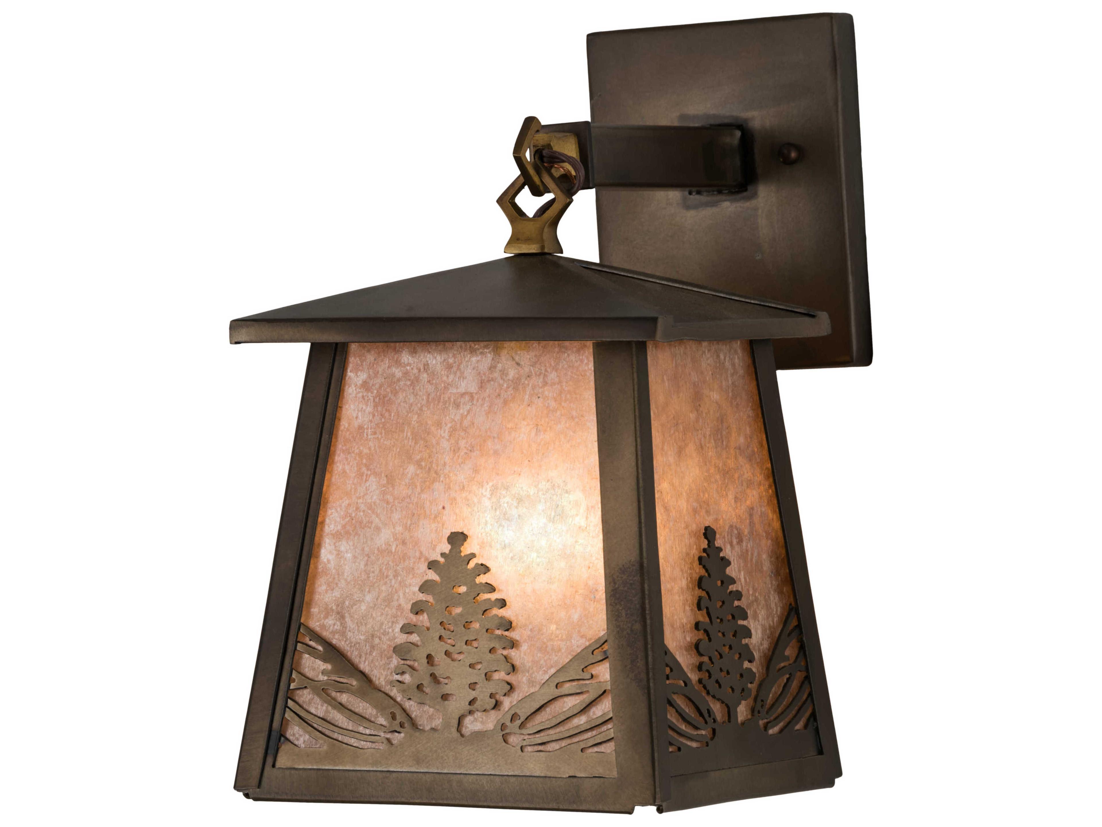 Meyda Mountain Pine 1-Light Copper Glass Wall Sconce