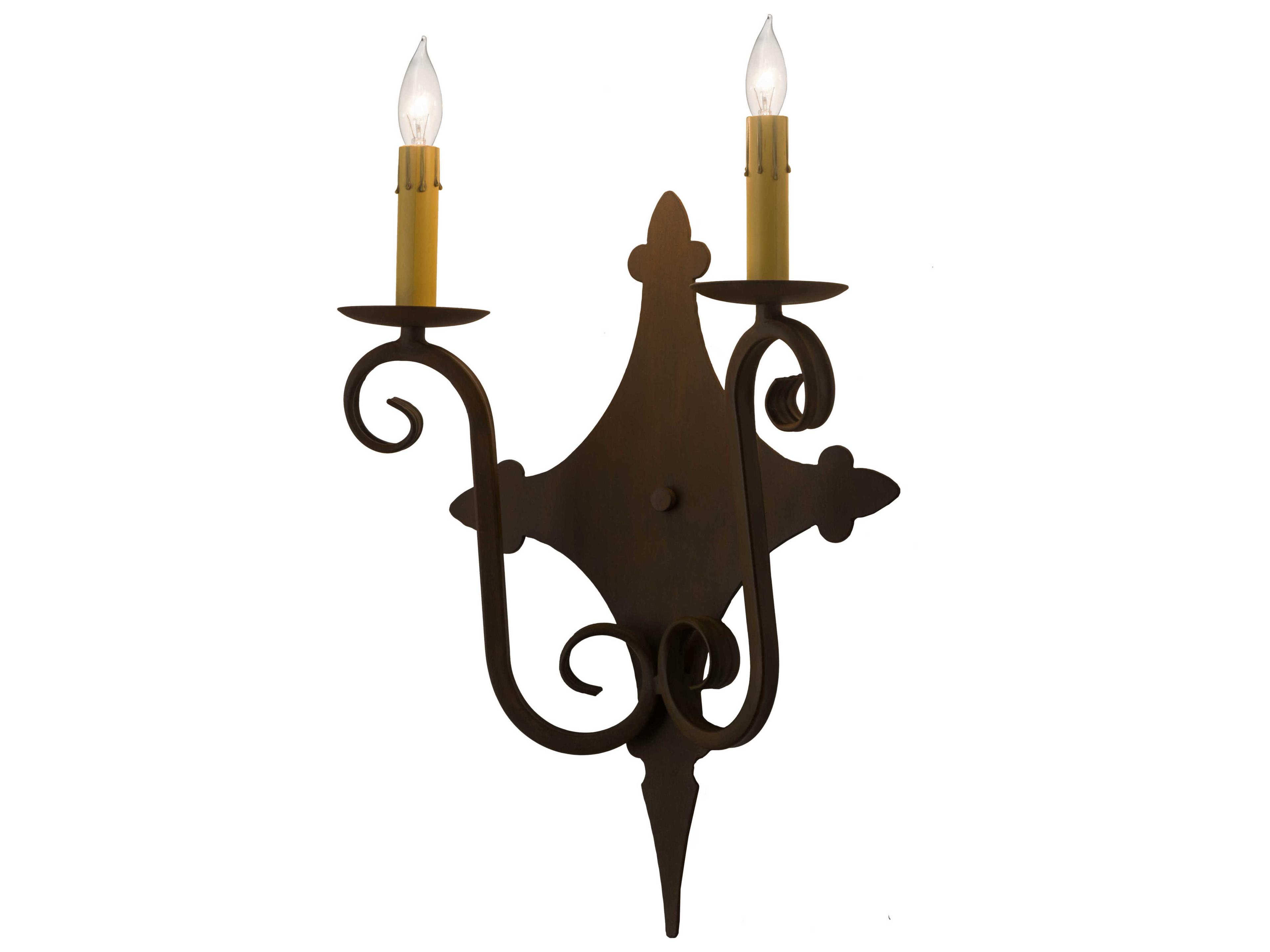 Meyda Angelique 2-Light Brown Glass Wall Sconce