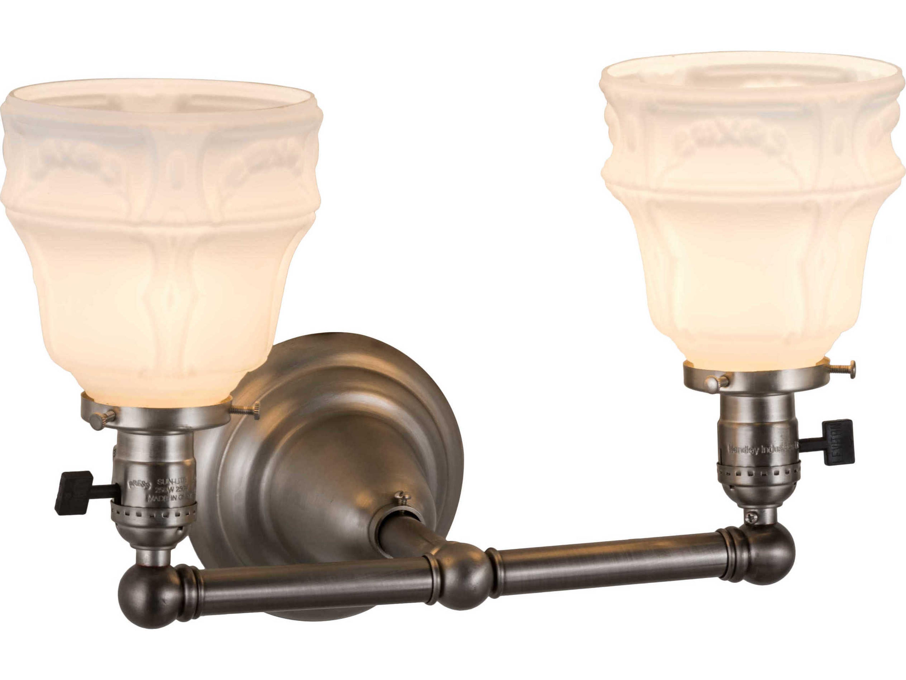 Meyda Revival Garland Nickel Glass Wall Sconce