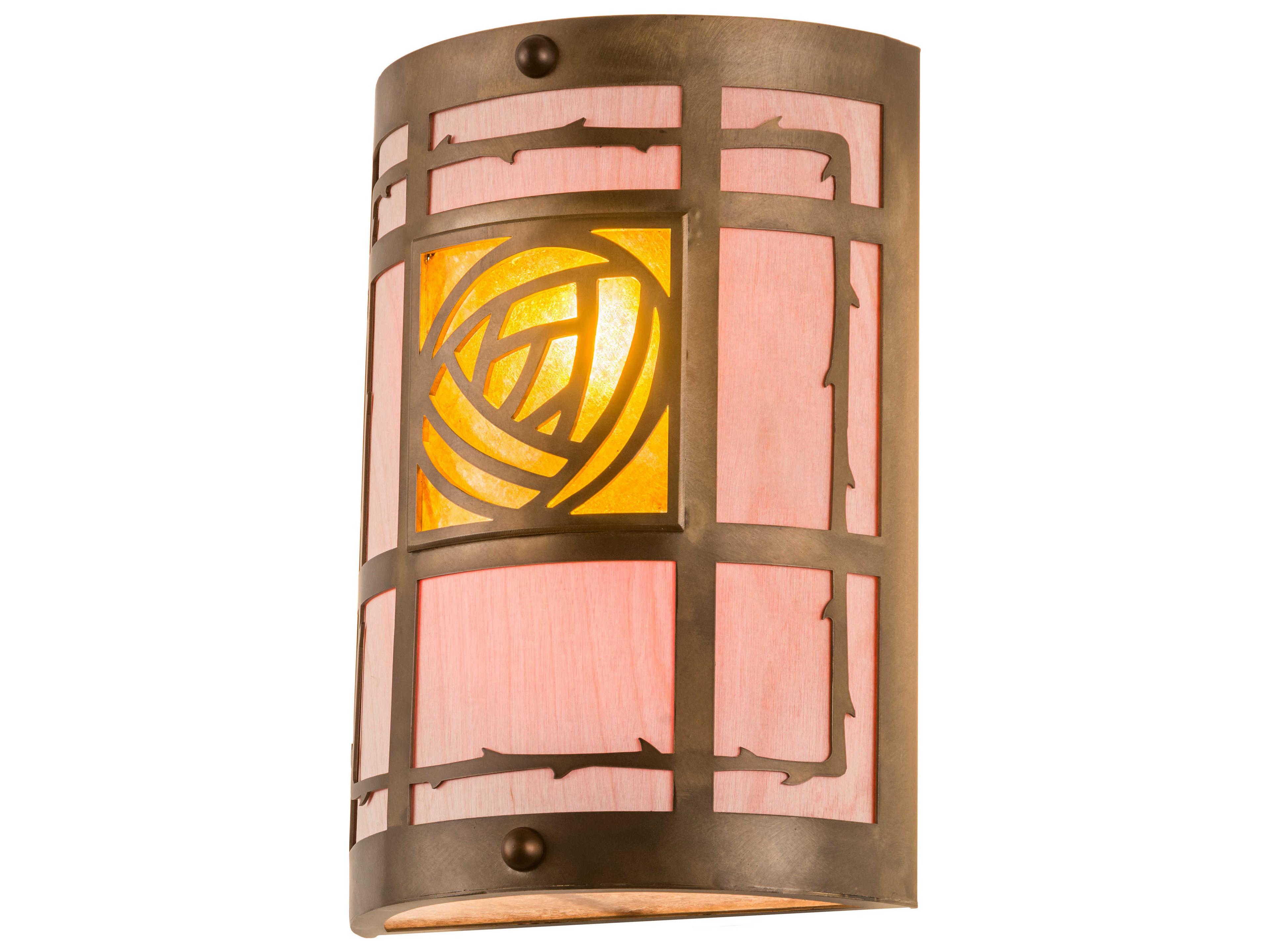 Meyda Bungalow 2-Light Copper Glass Wall Sconce