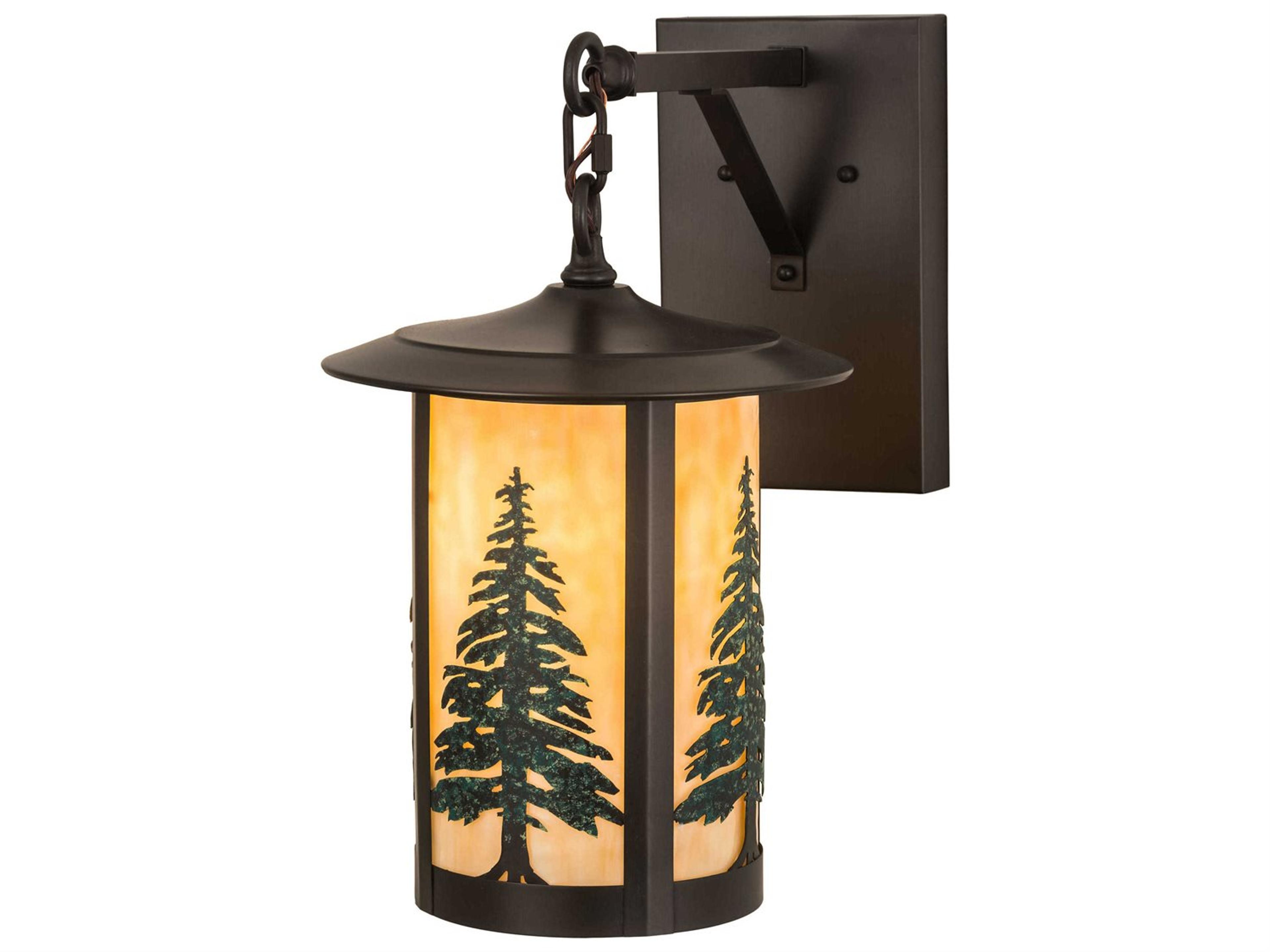 Meyda Fulton Pines 1-Light Brown Glass Wall Sconce