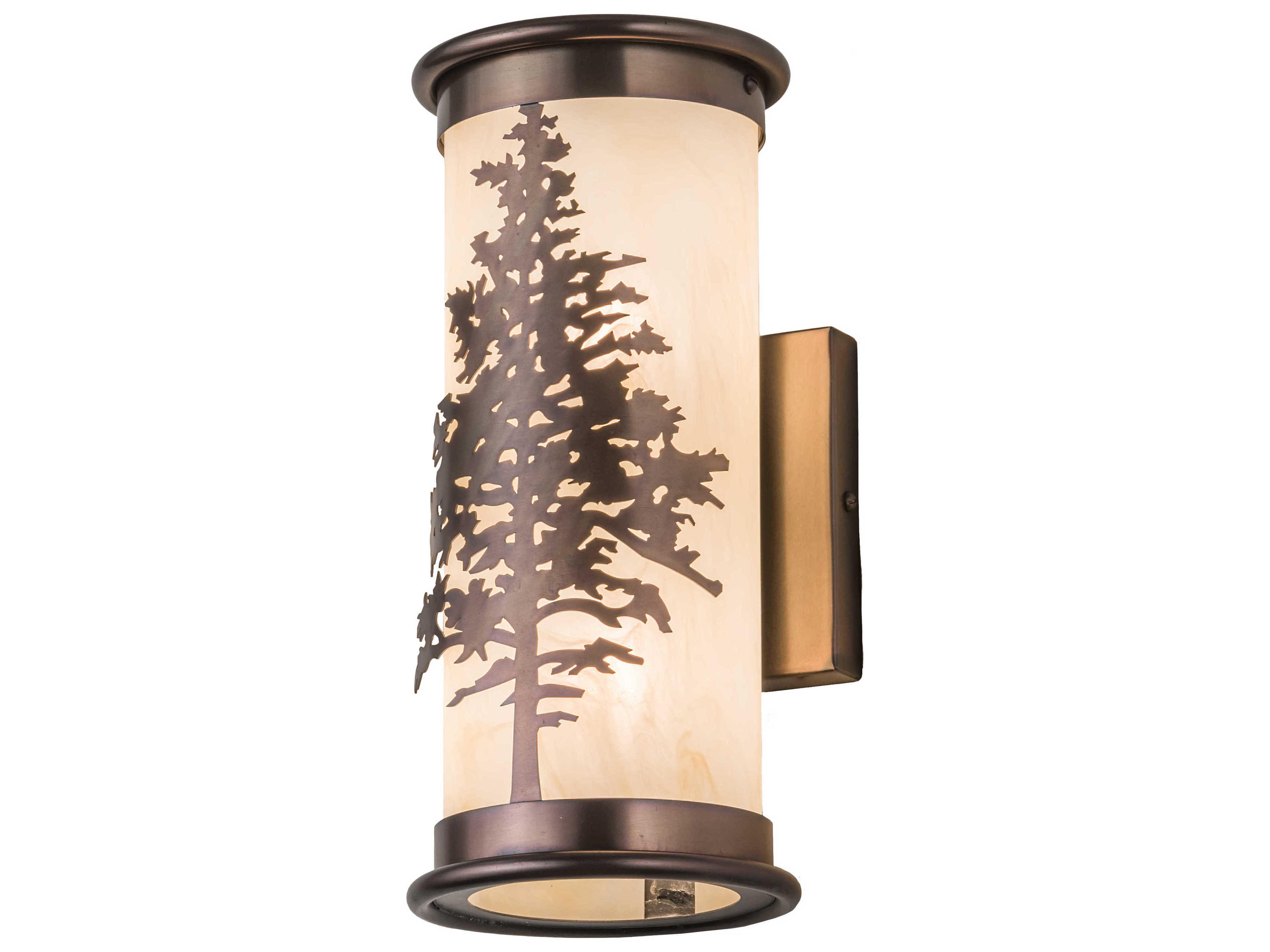 Meyda Tamarack 2-Light Brass Glass Wall Sconce