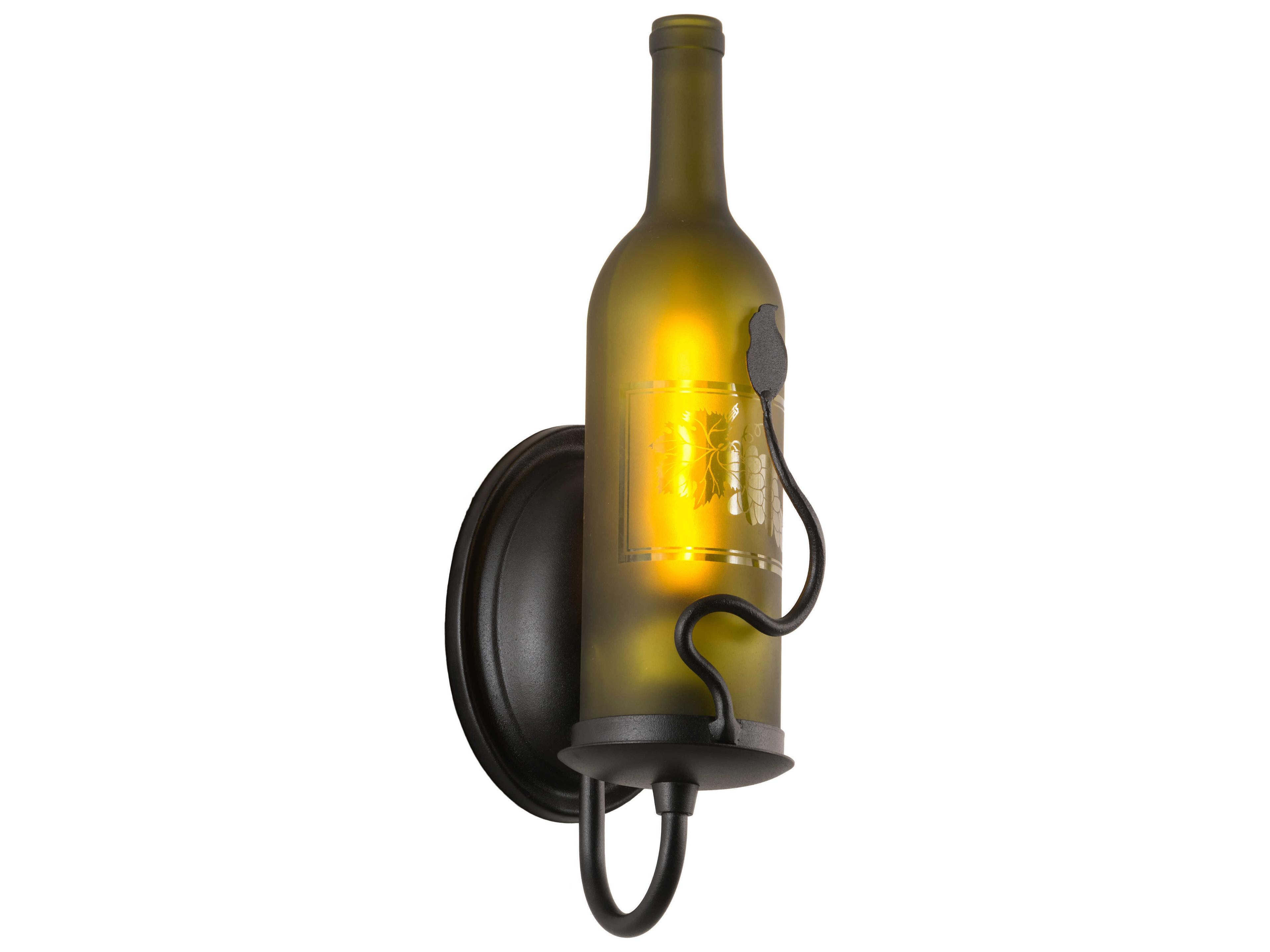 Meyda Tuscan Vineyard 1-Light Black Glass Wall Sconce