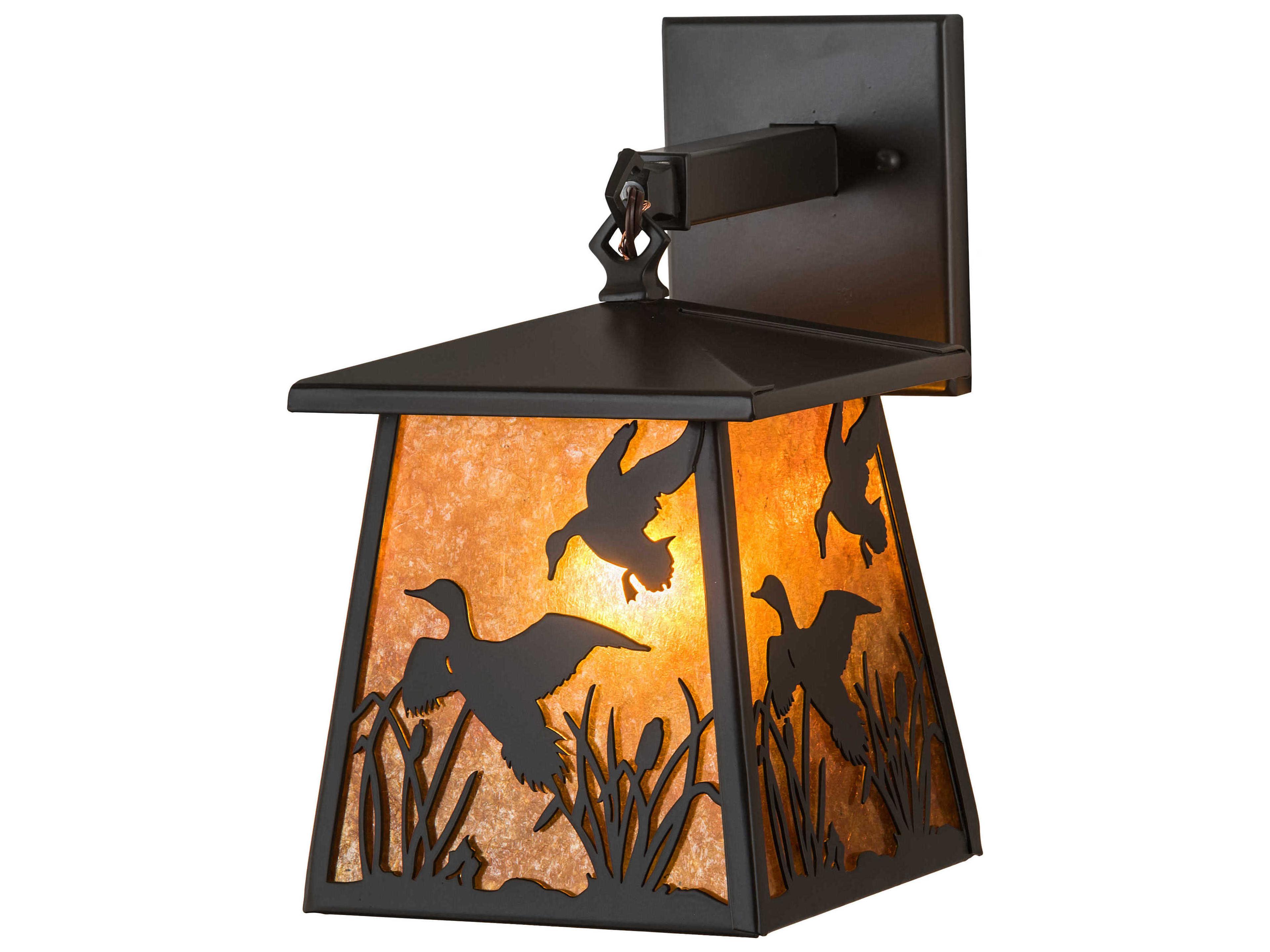 Meyda Ducks In Flight 1-Light Bronze Glass Wall Sconce