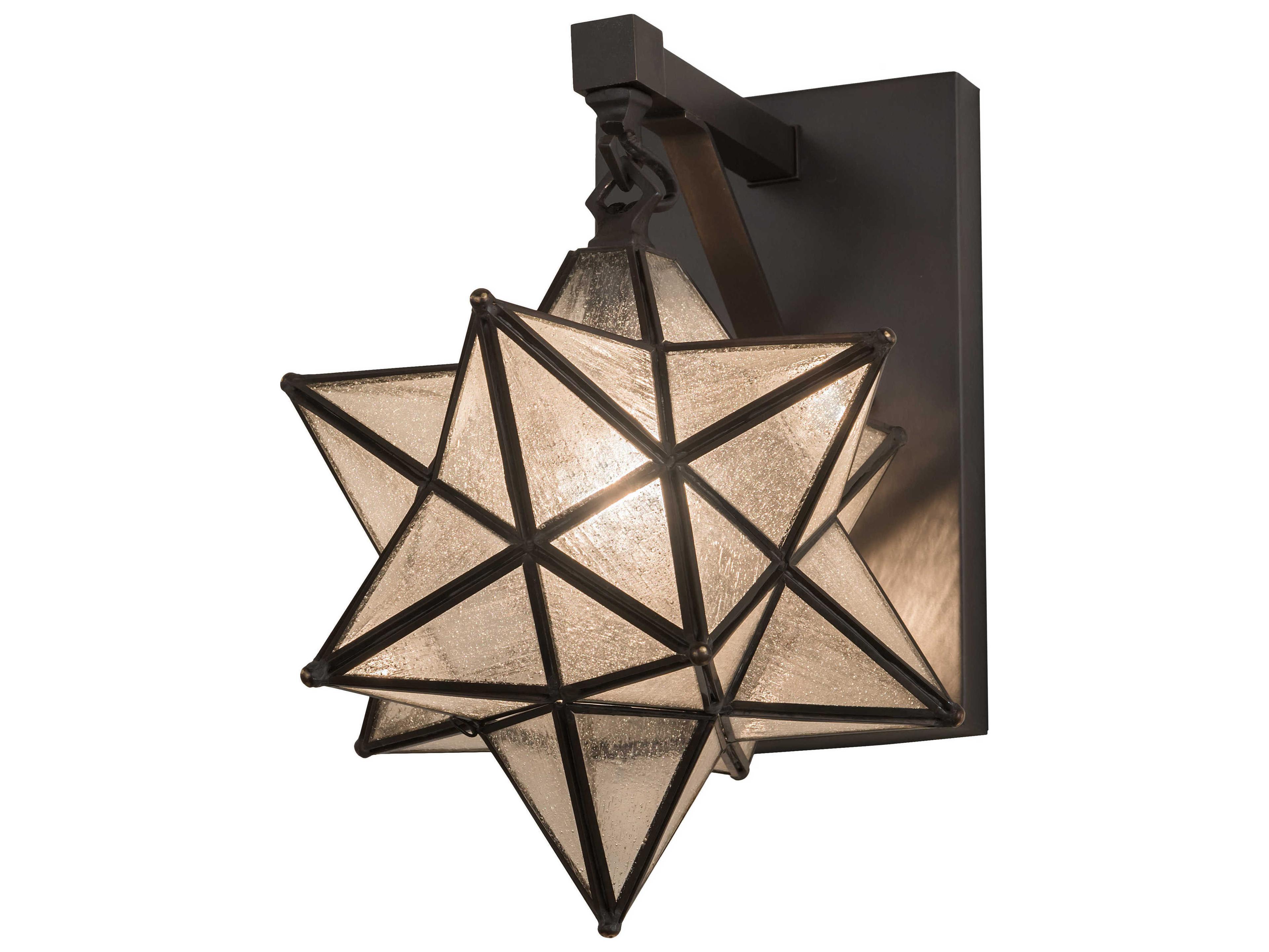 Meyda Moravian Star 1-Light Brown Glass Wall Sconce