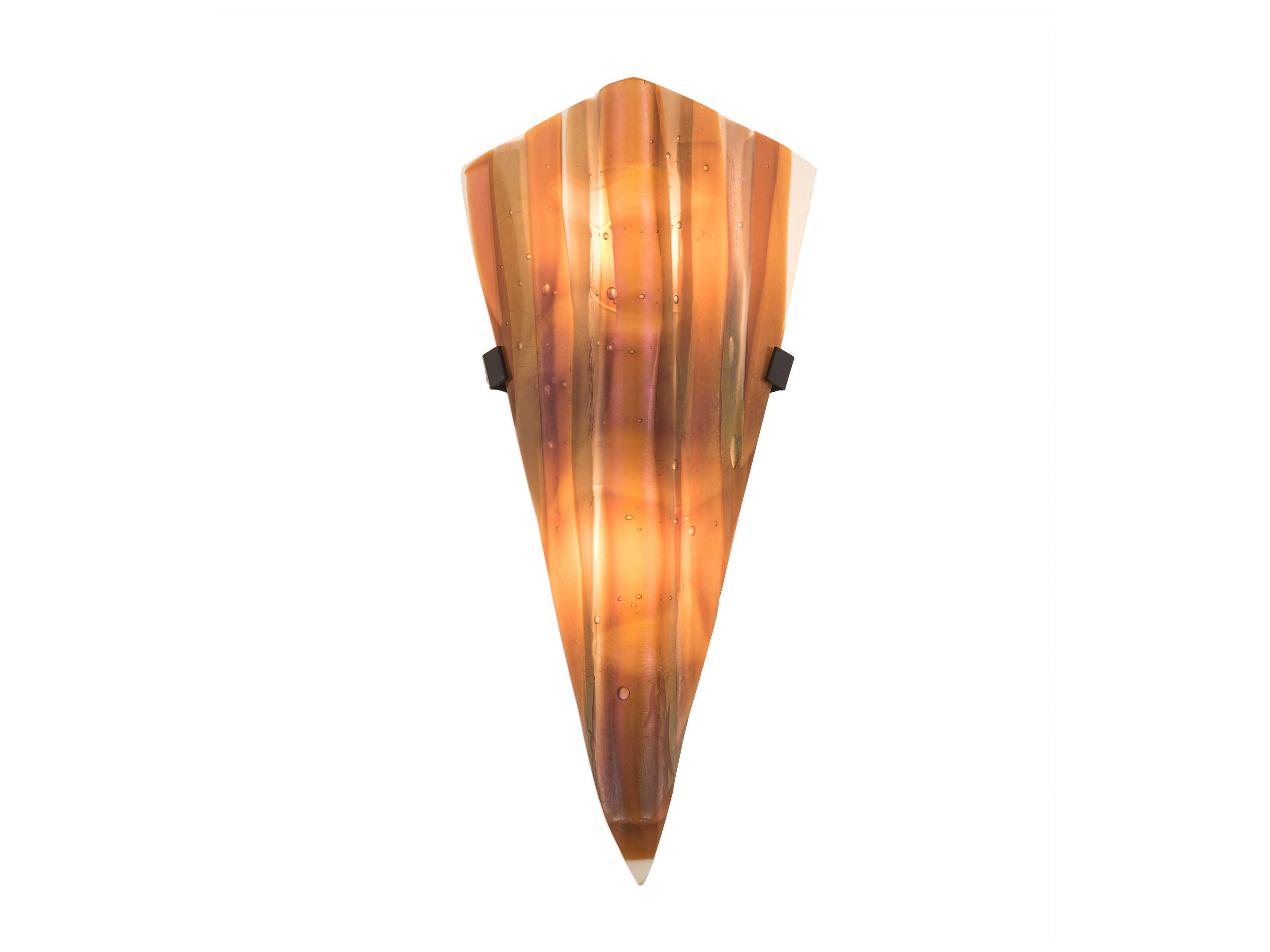 Meyda Metro Fusion 2-Light Orange Glass Wall Sconce