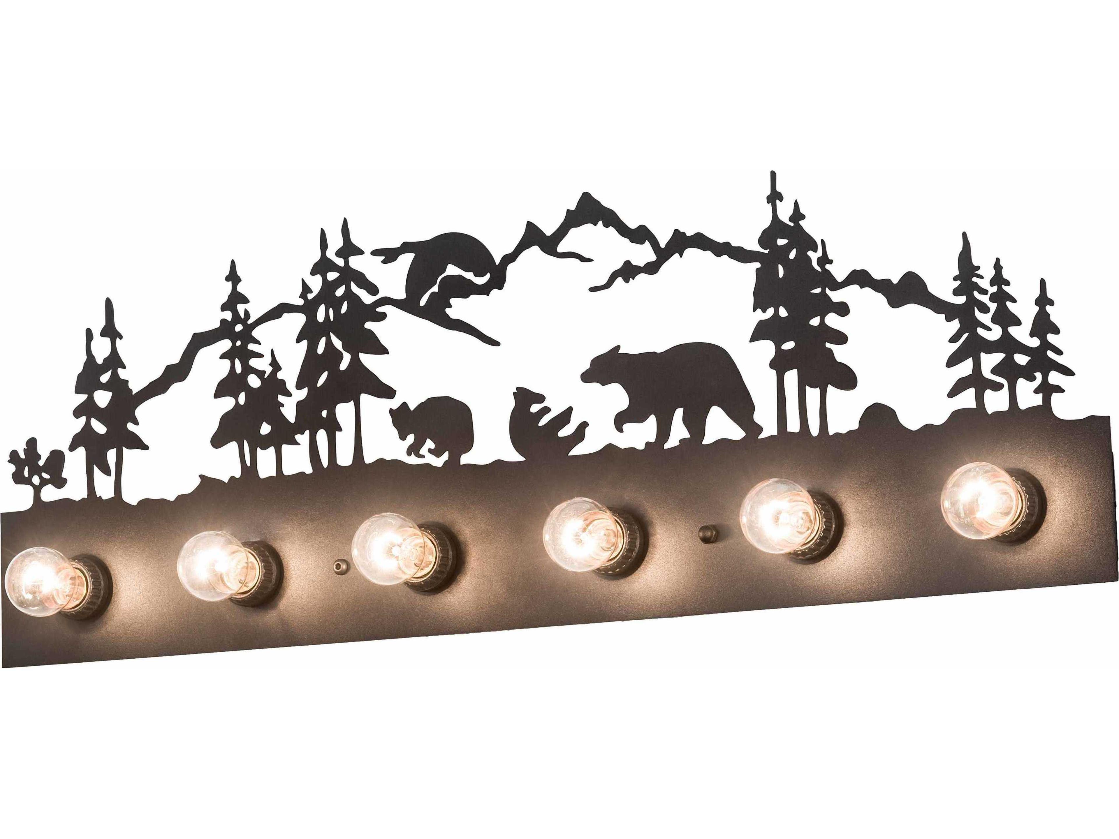 Meyda 6-Light Black Glass Vanity Light