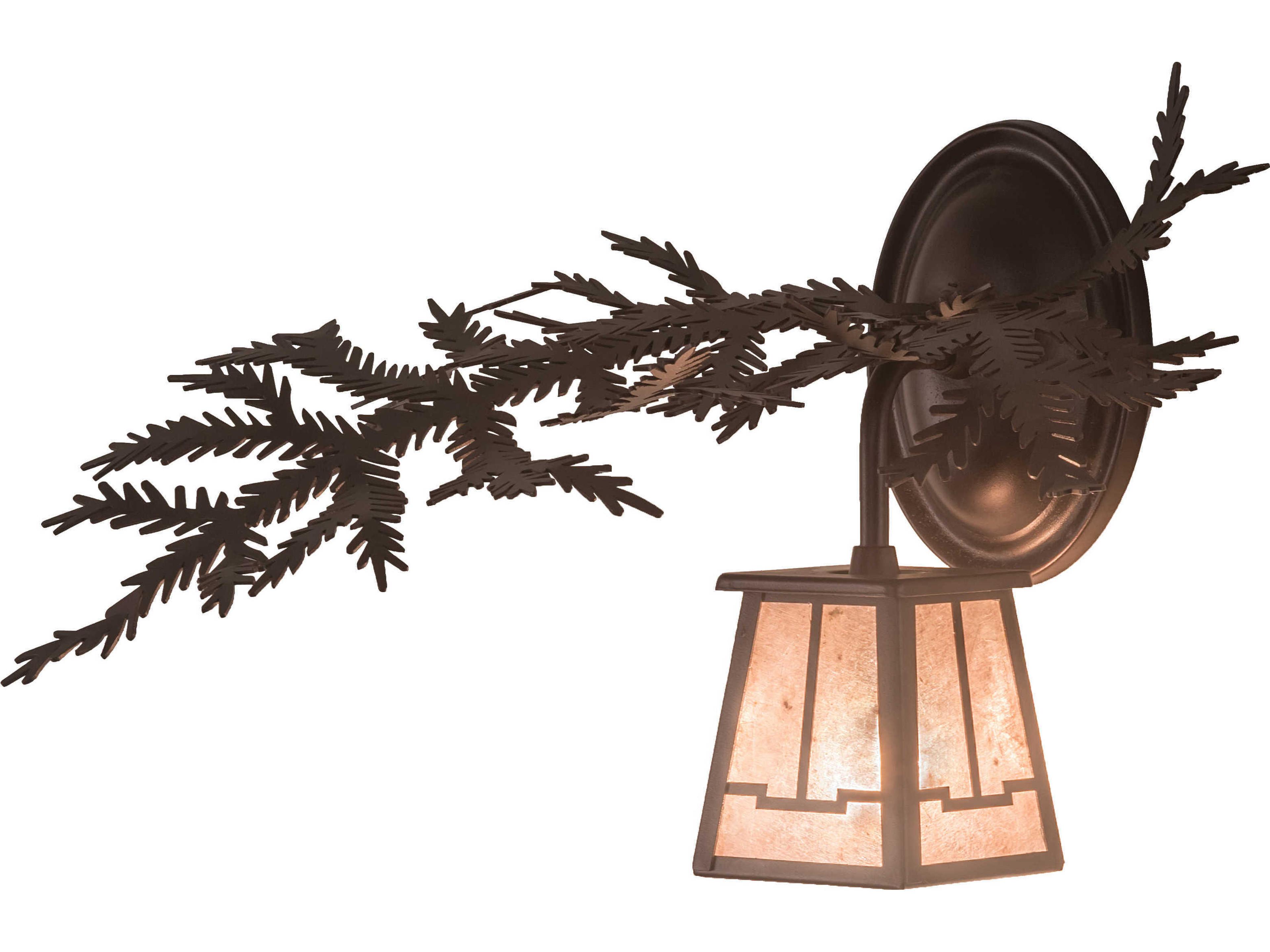 Meyda Pine Branch Valley View 1-Light Bronze Wall Sconce