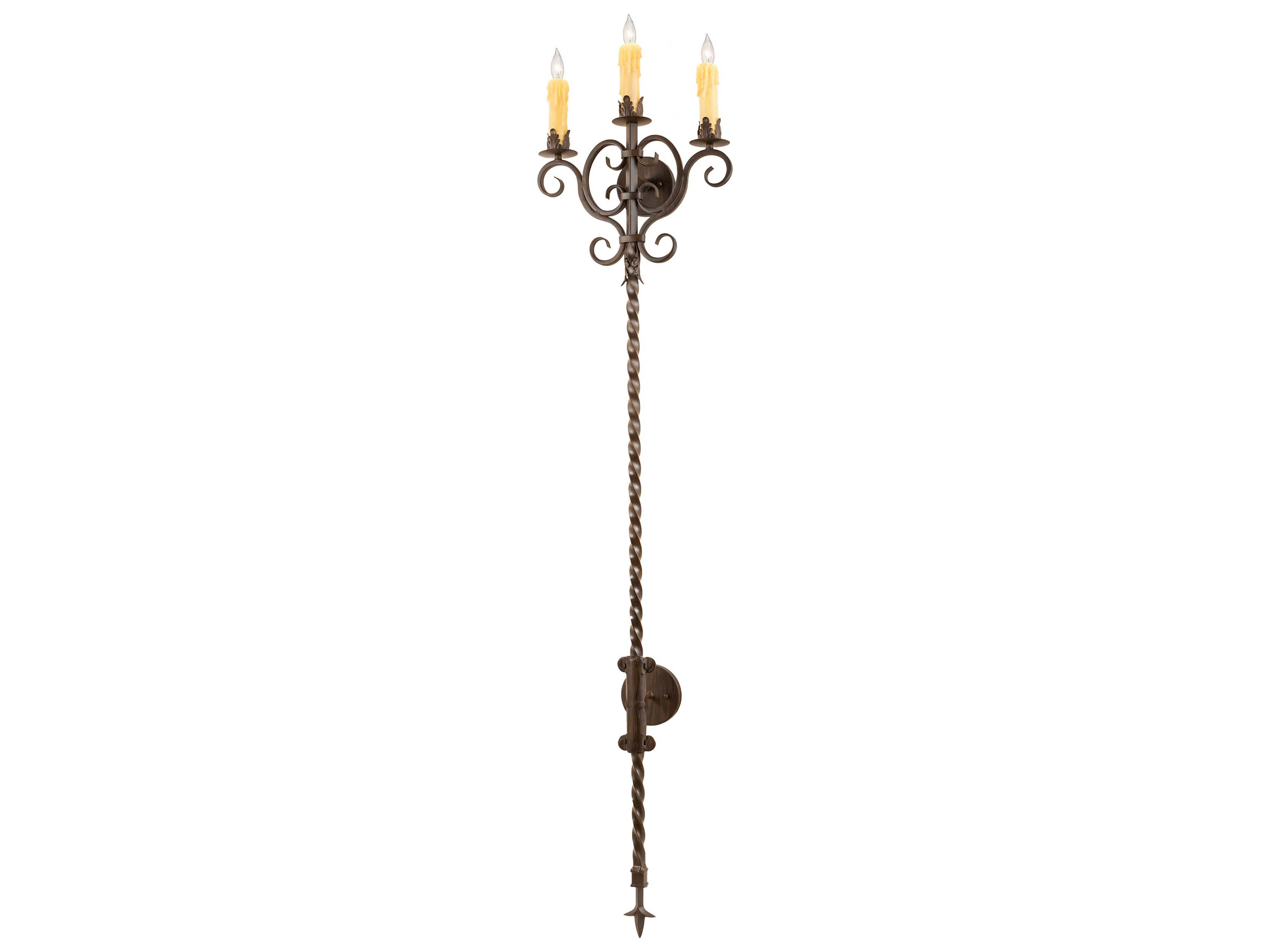 Meyda Palmira 3-Light Brown Wall Sconce