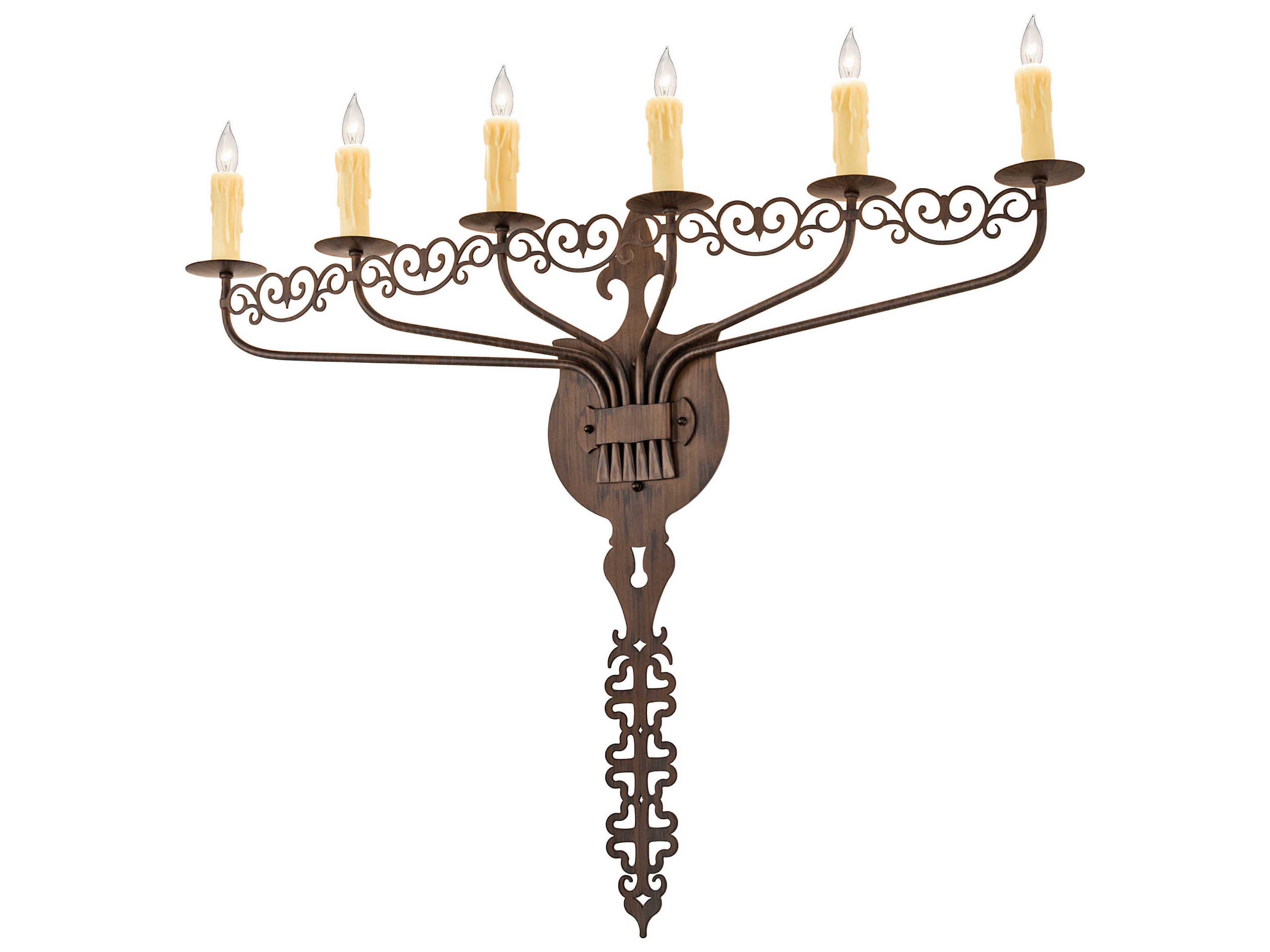 Meyda Almonte 6-Light Brown Wall Sconce