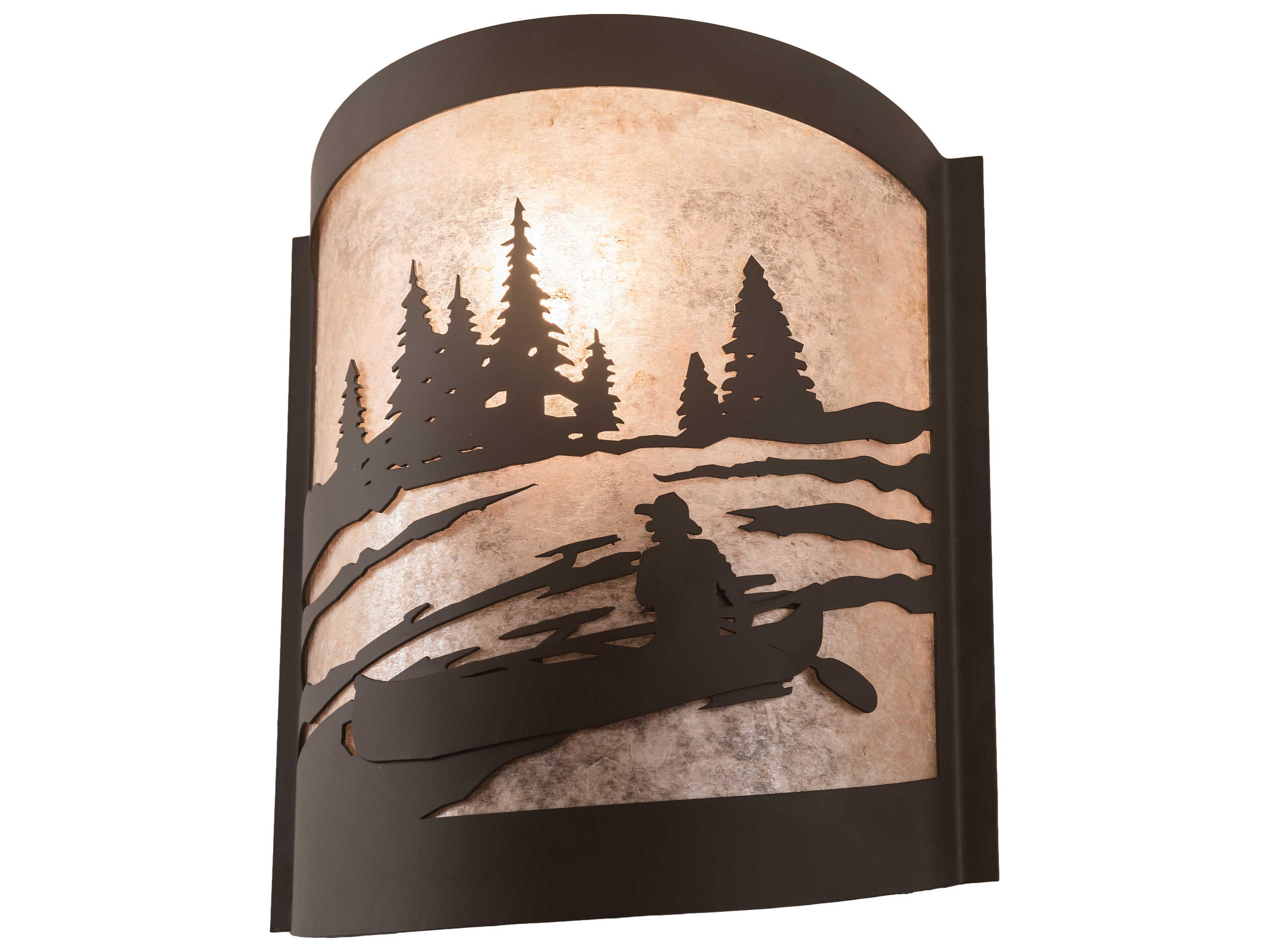 Meyda Canoe At Lake 1-Light Bronze Wall Sconce