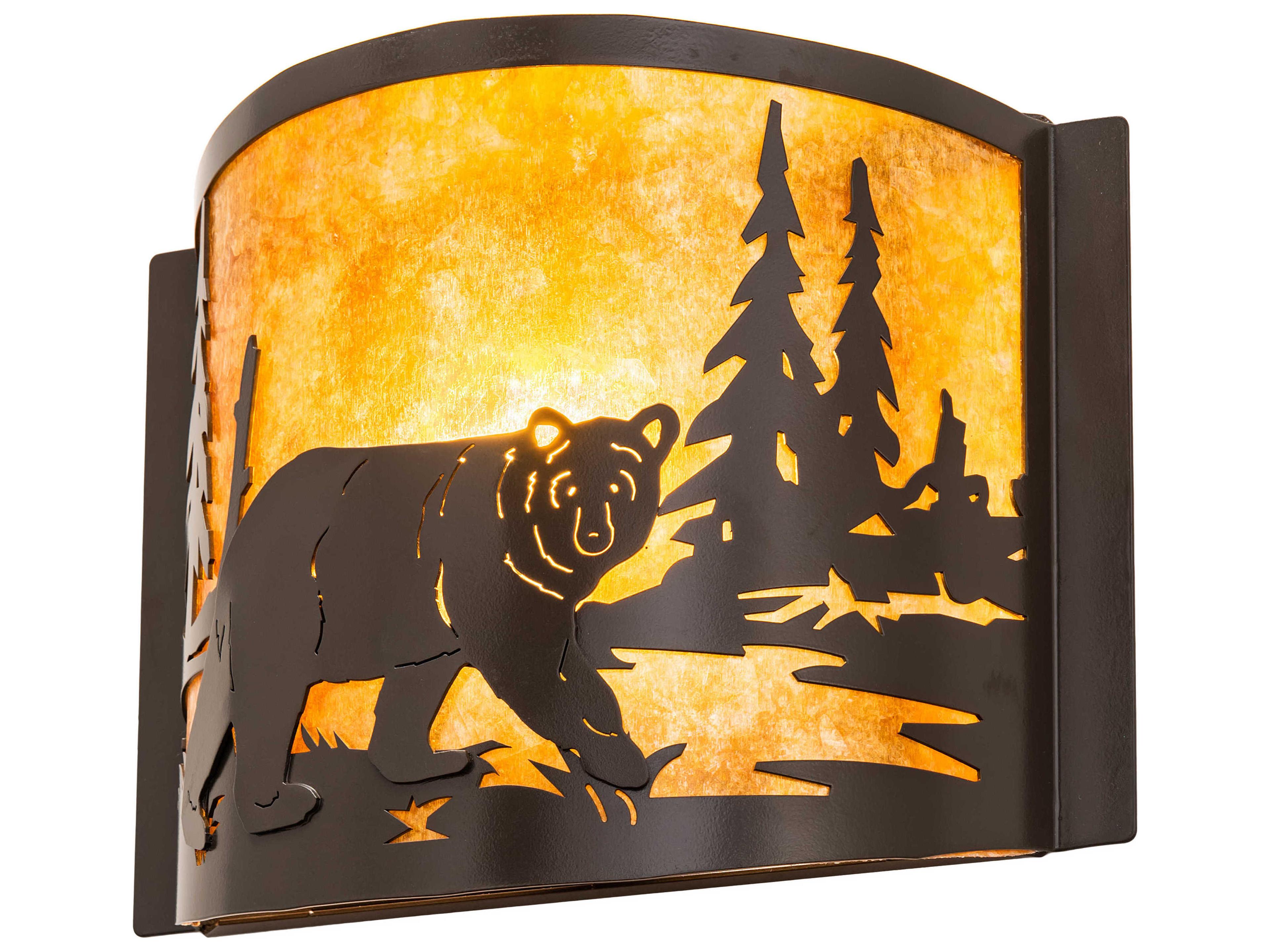 Meyda Bear At Lake 1-Light Bronze Wall Sconce