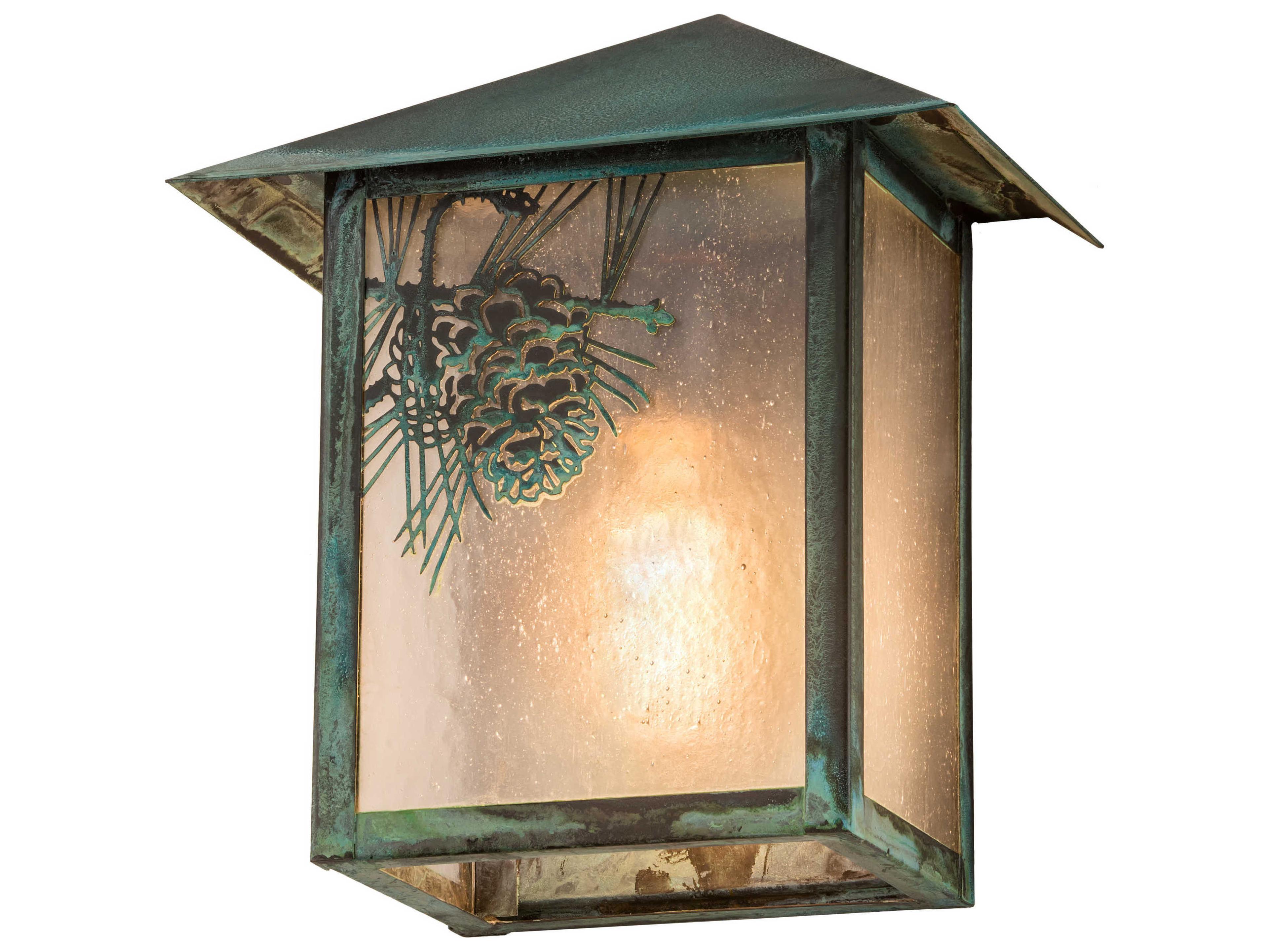 Meyda Seneca Winter Pine 1-Light Green Glass Wall Sconce