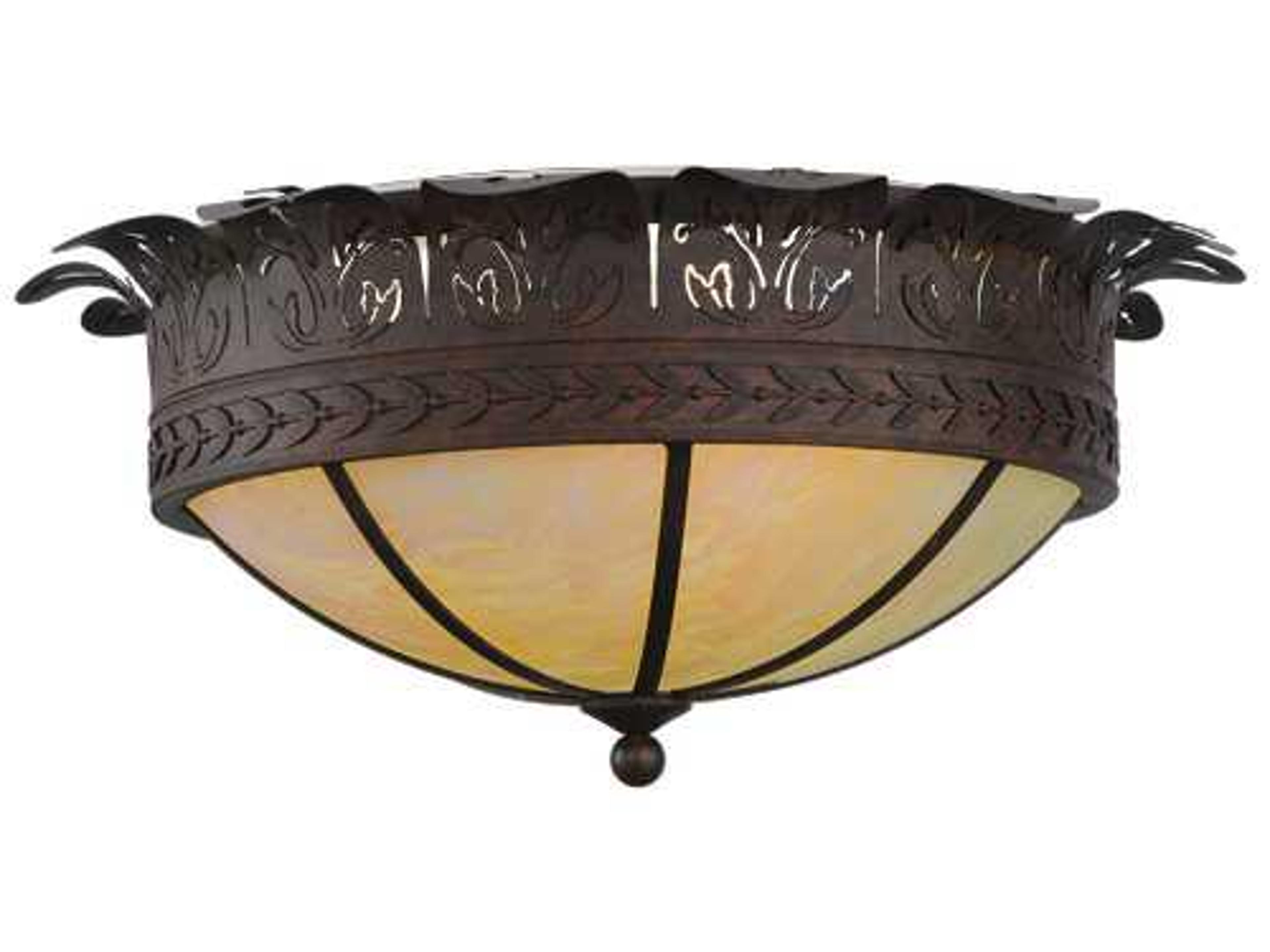 Meyda Victorian 4-Light Bronze Bowl Flush Mount