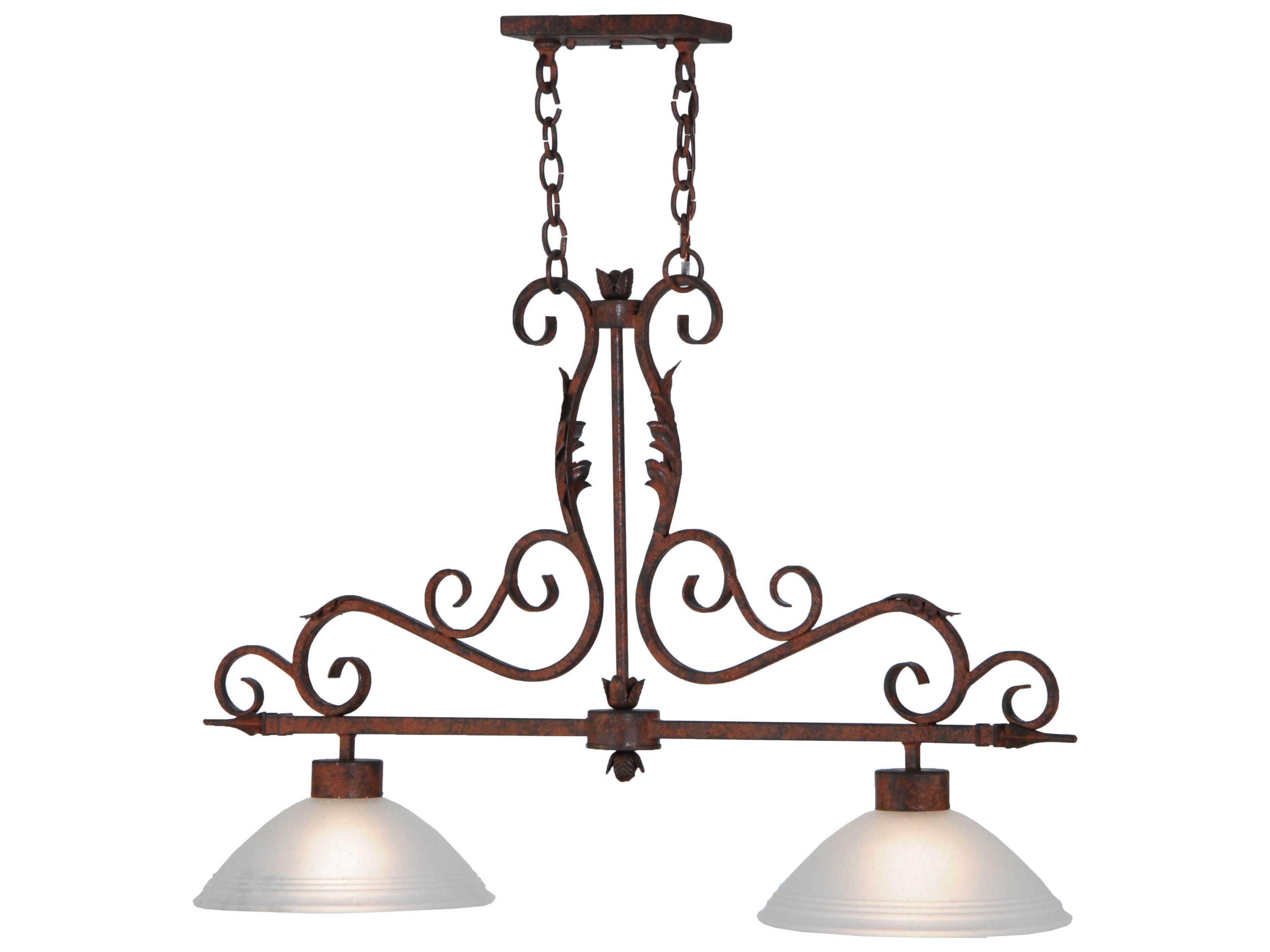 Meyda Victorian 2-Light Bronze Glass Bowl Island Pendant