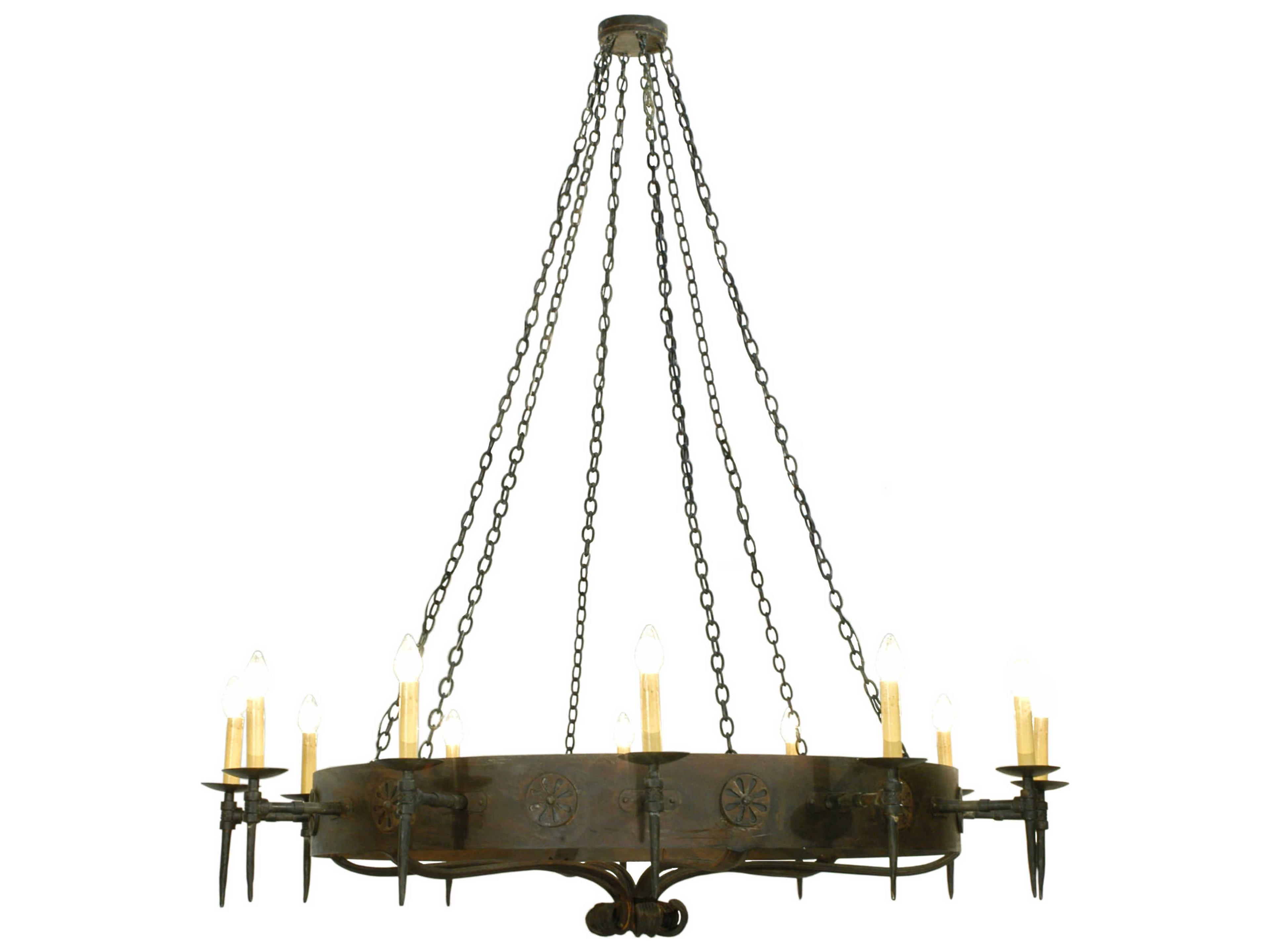 Meyda Warwick 12-Light Black Candelabra Round Chandelier