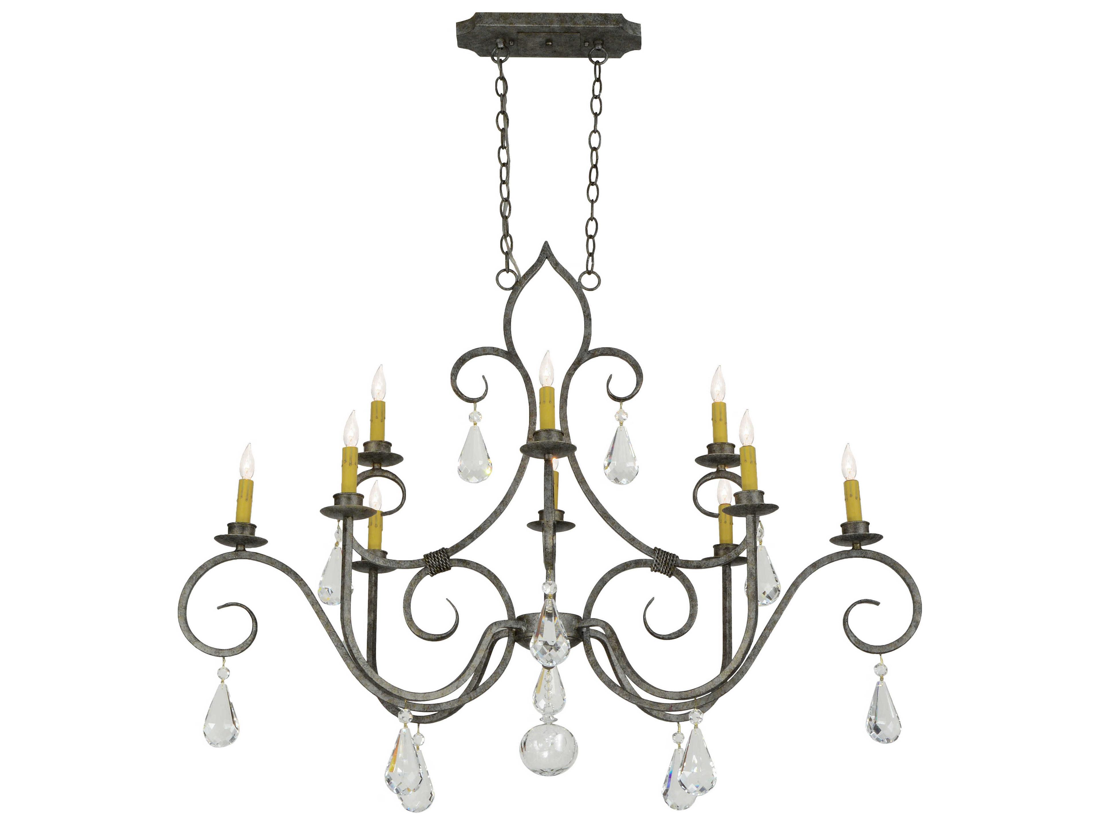 Meyda Celine 1-Light Gray Crystal Candelabra Chandelier
