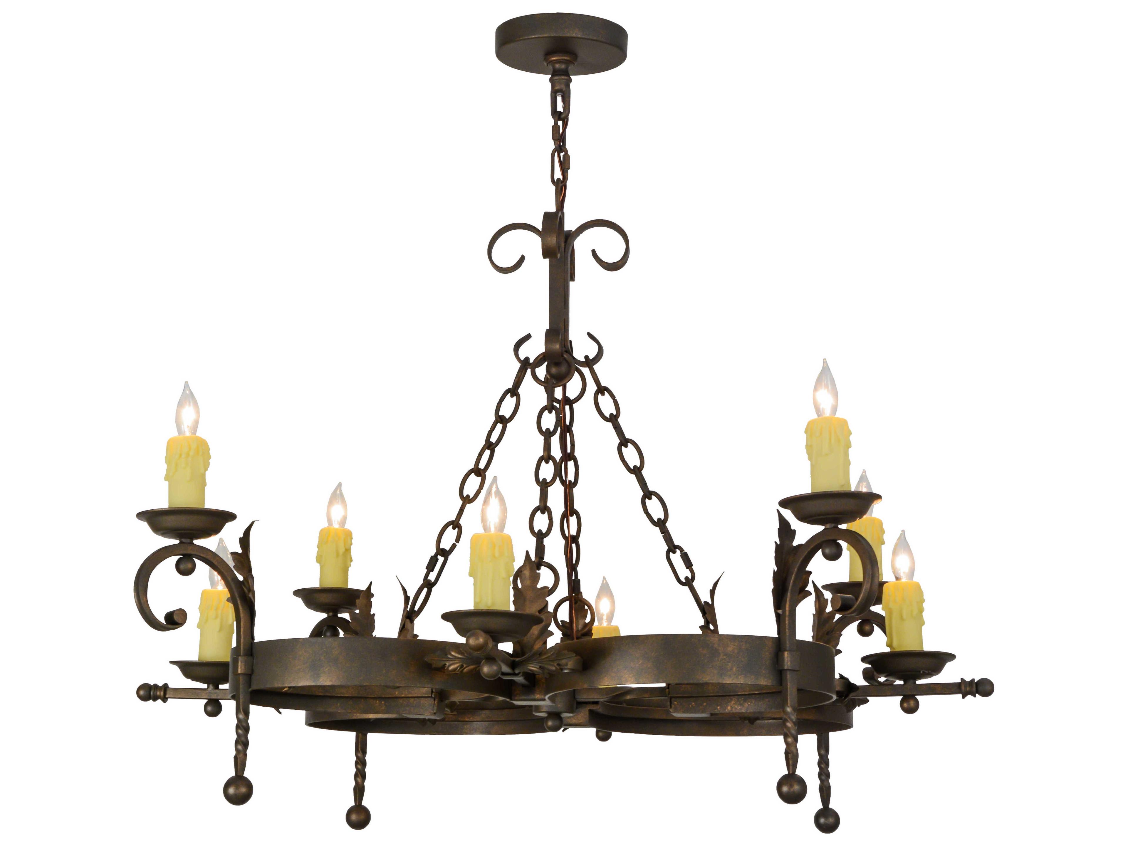 Meyda Andorra 8-Light Brown Candelabra Chandelier