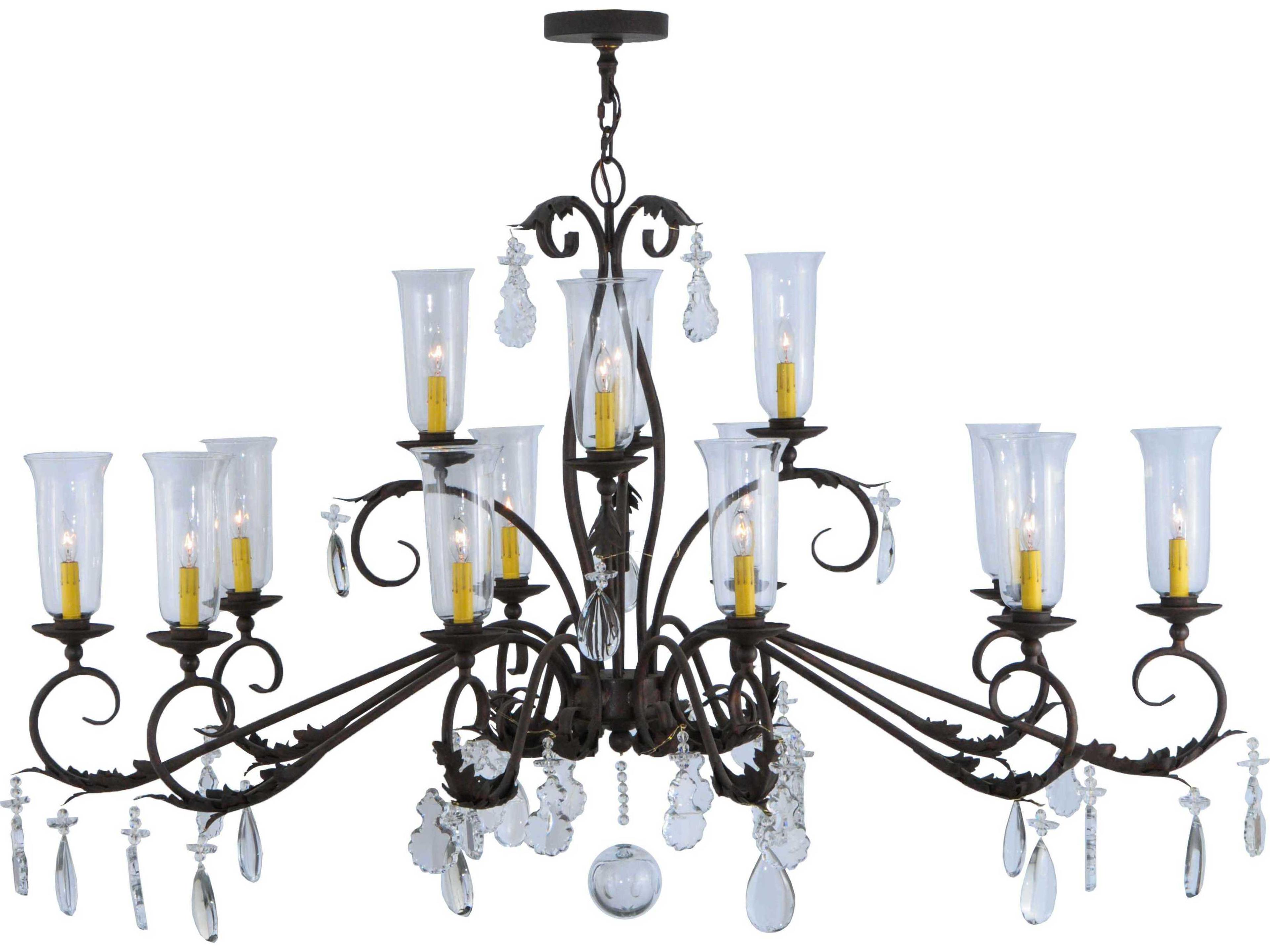 Meyda Victorian 1-Light Brown Crystal Glass Candelabra Tiered Chandelier