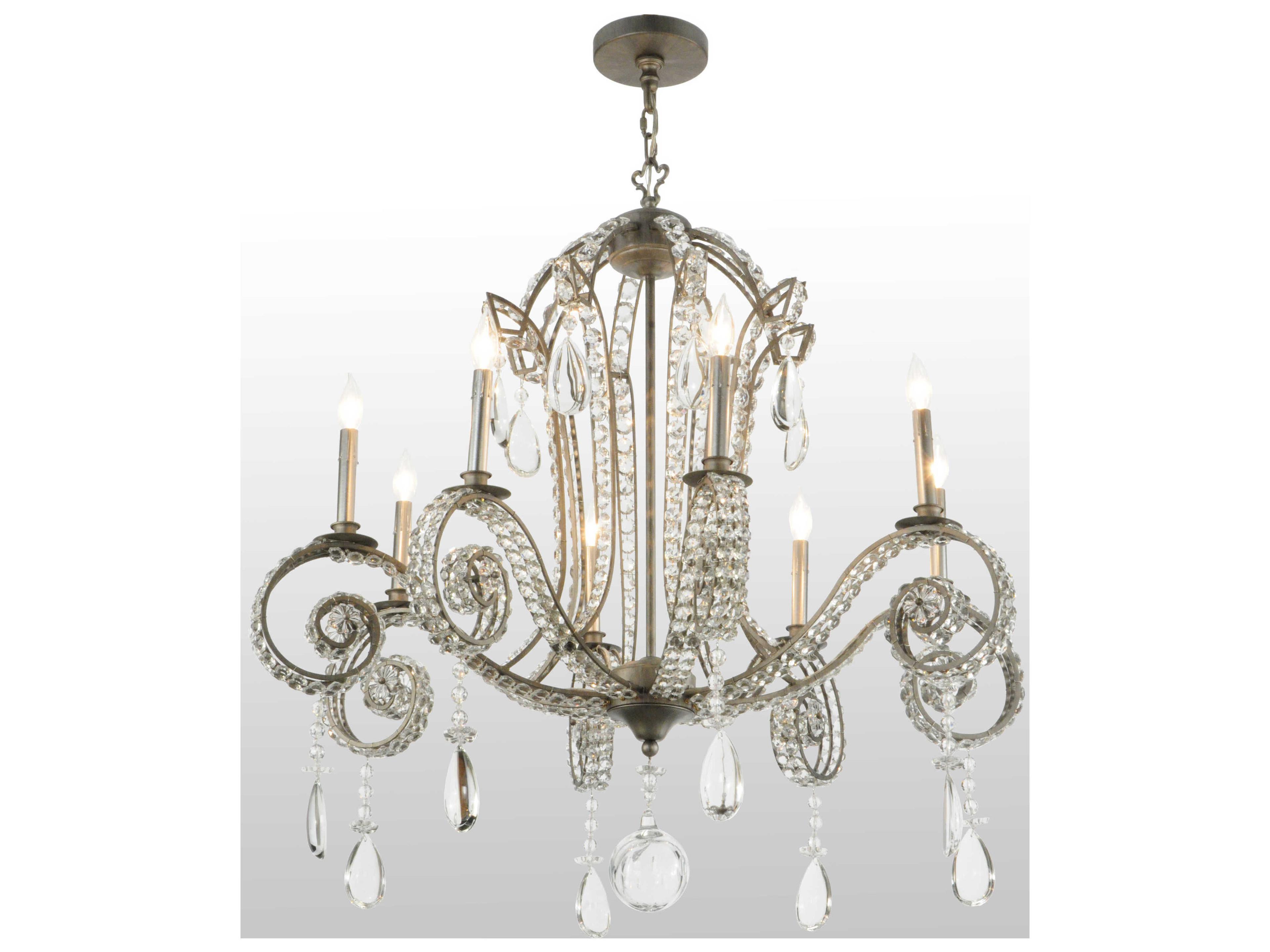 Meyda Victorian 8-Light Silver Crystal Candelabra Chandelier