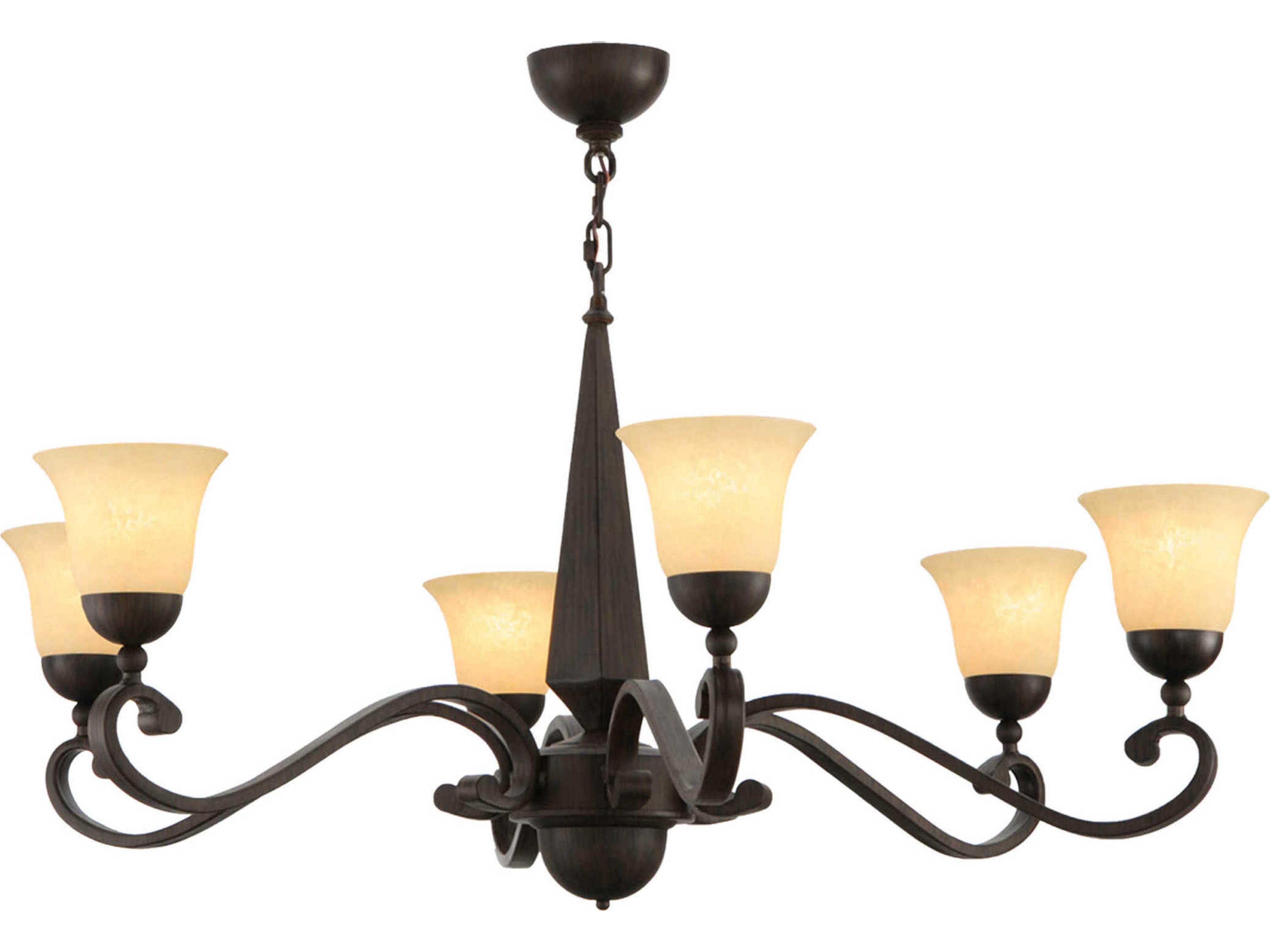 Meyda Victorian 6-Light Brown Glass Bell Chandelier