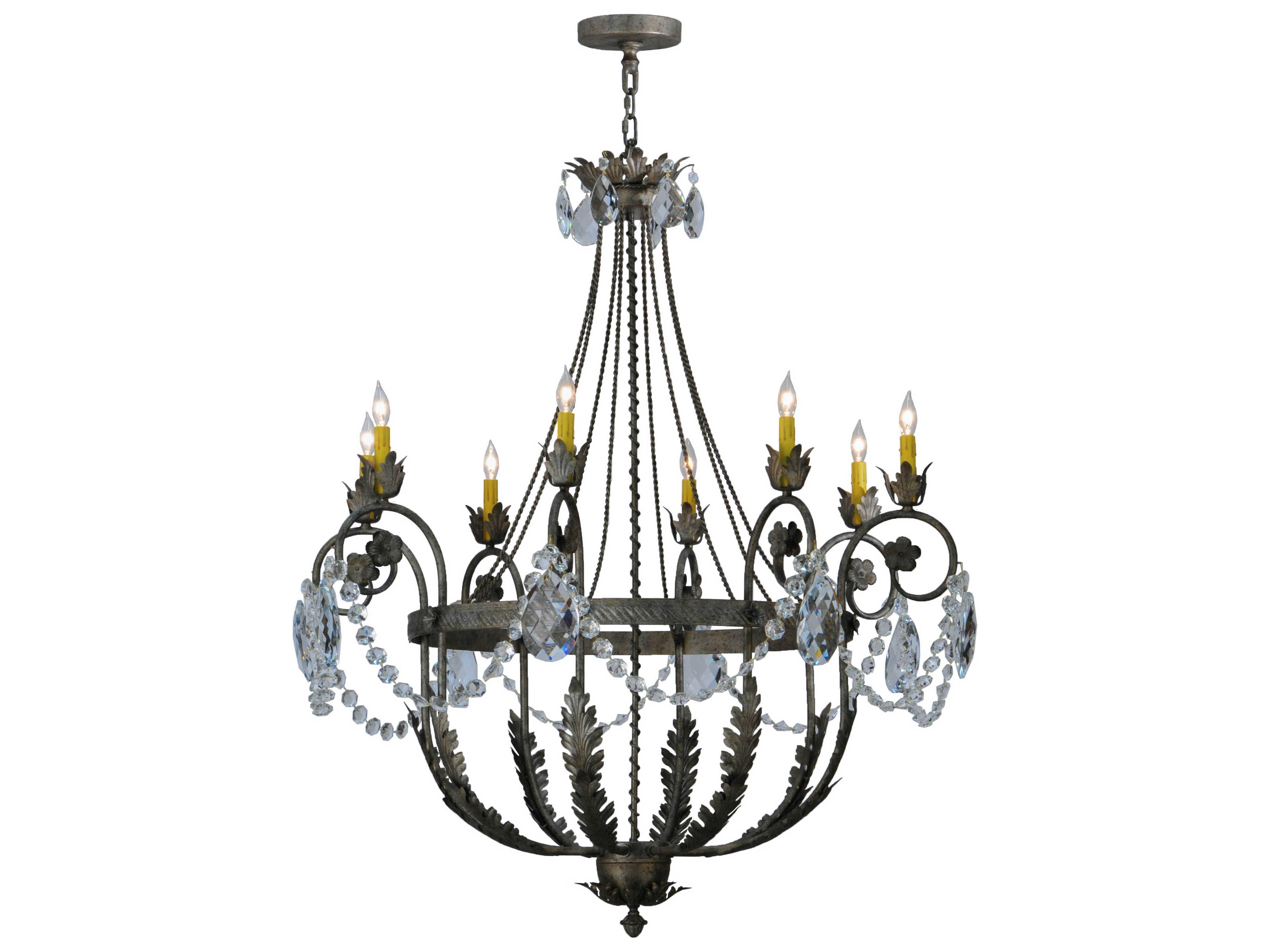 Meyda Antonia 8-Light Brown Crystal Candelabra Chandelier