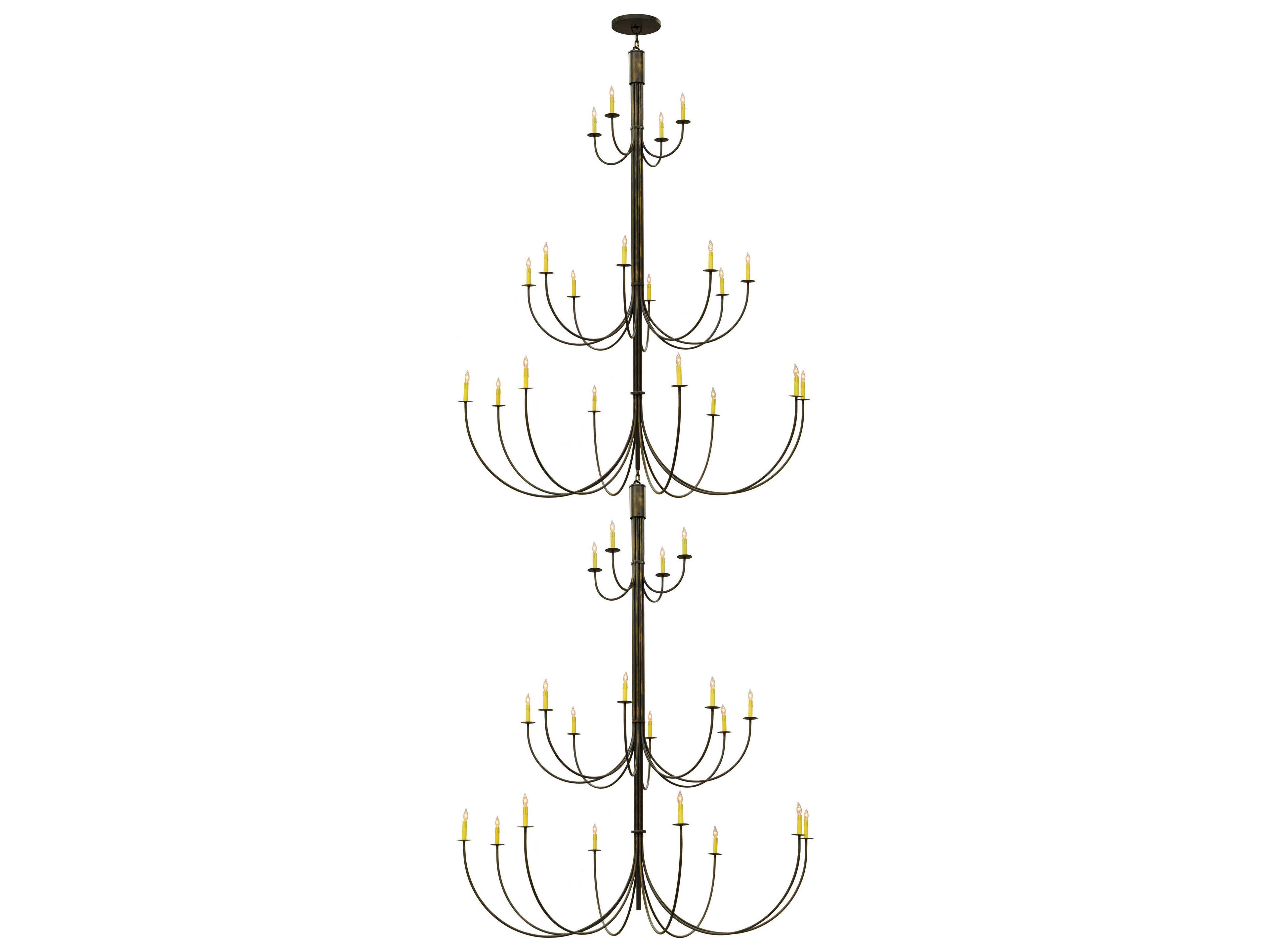 Meyda Victorian 4-Light Bronze Candelabra Tiered Chandelier