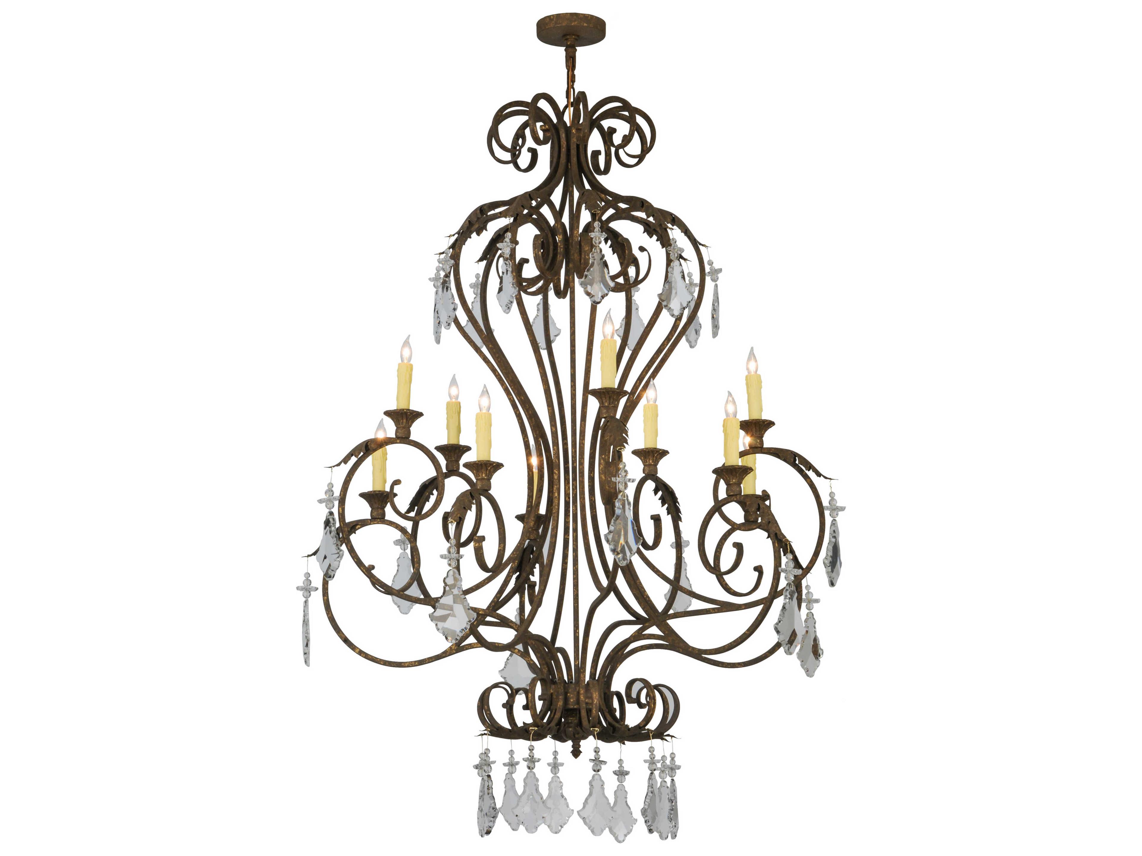 Meyda Victorian 1-Light Bronze Crystal Candelabra Chandelier