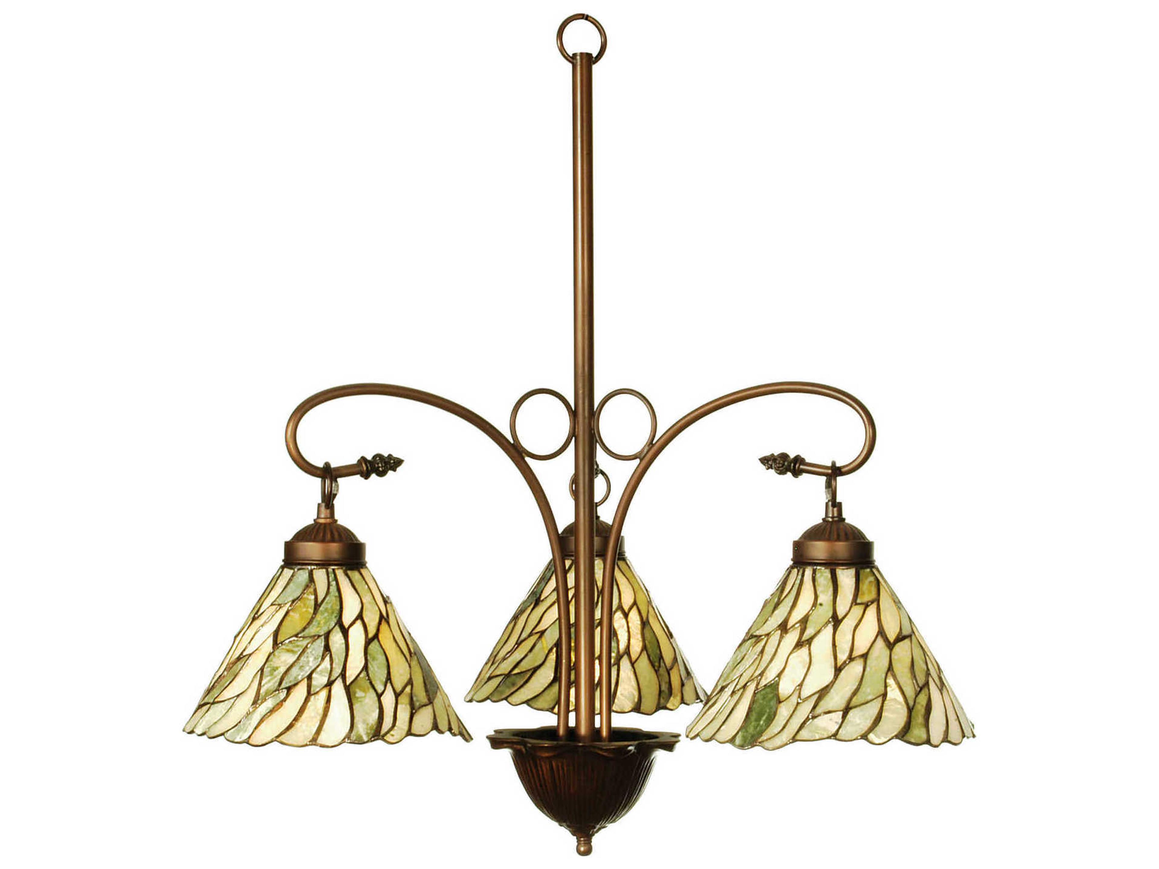 Meyda Willow 3-Light Bronze Tiffany Chandelier
