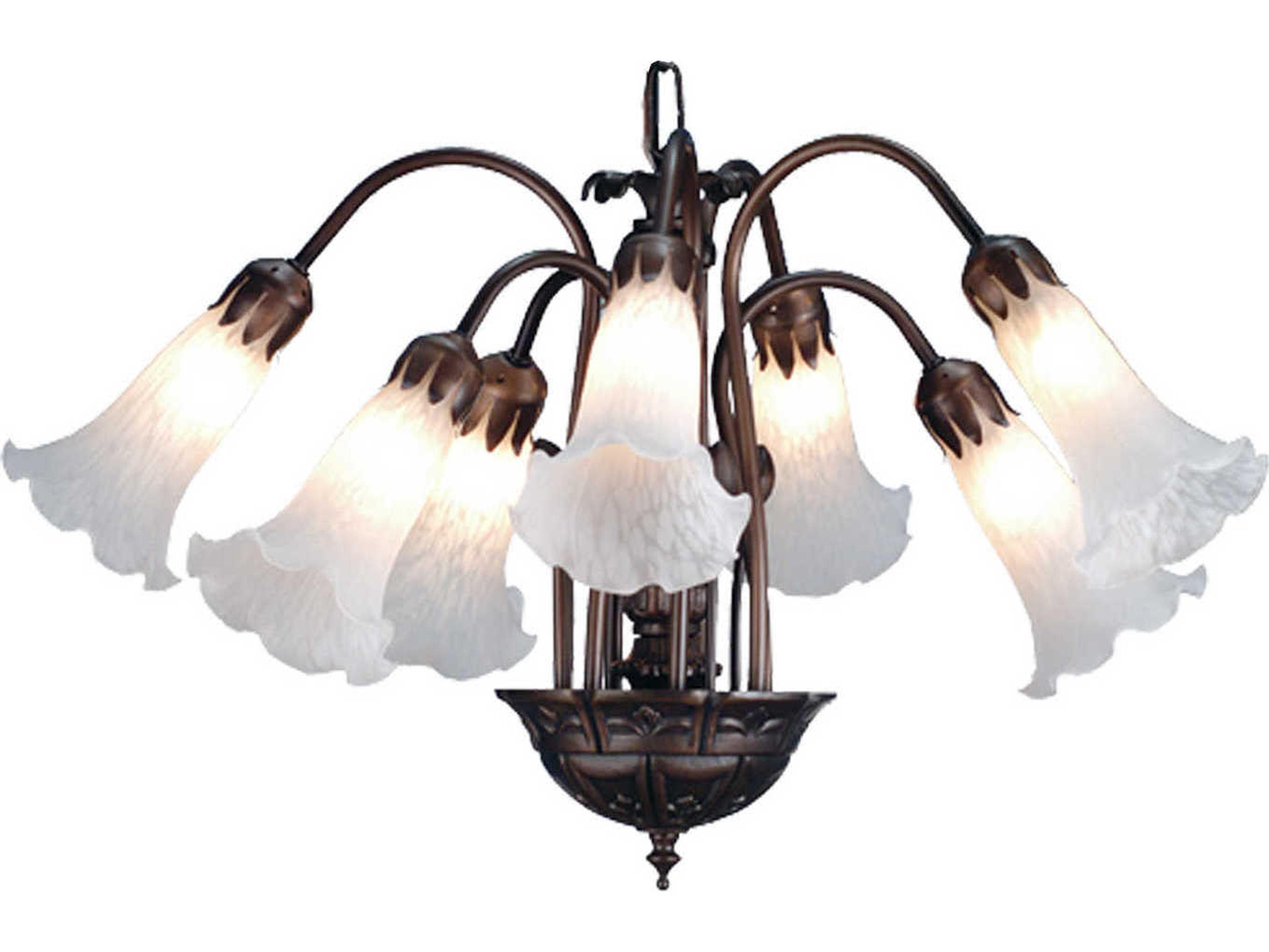 Meyda Victorian 7-Light White Tiffany Chandelier