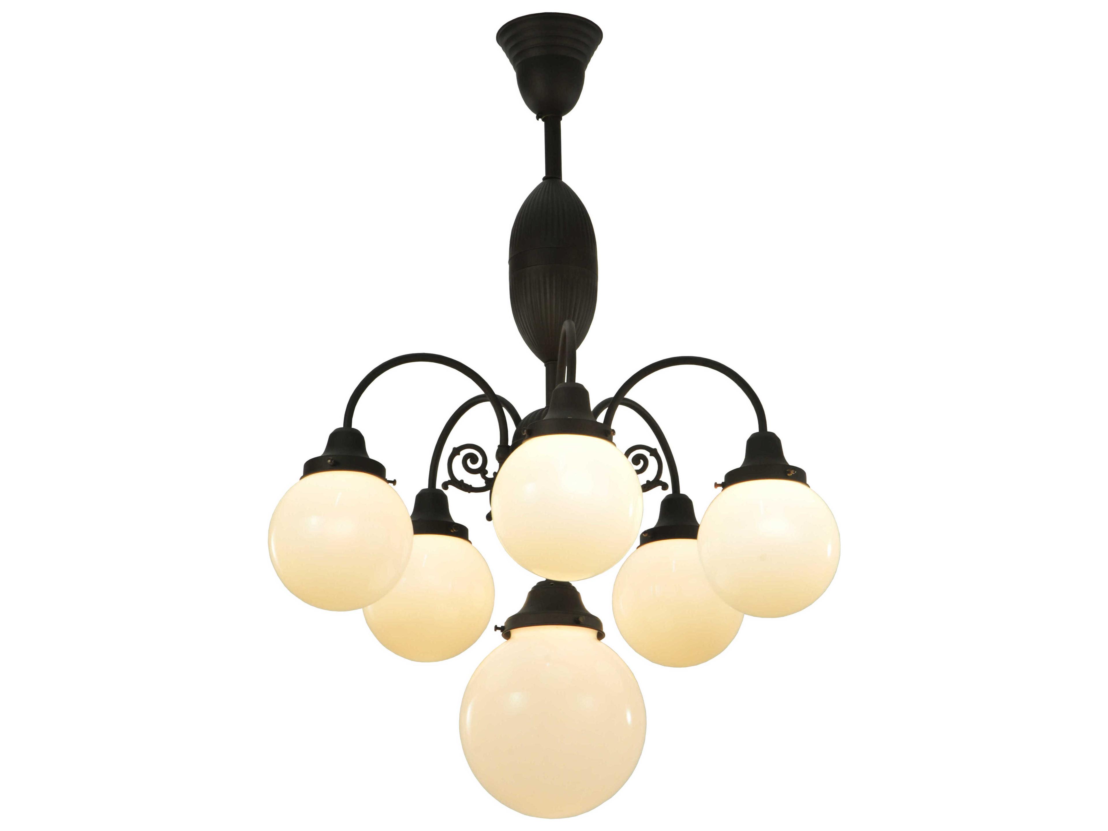 Meyda Victorian 6-Light Black Glass Globe Chandelier